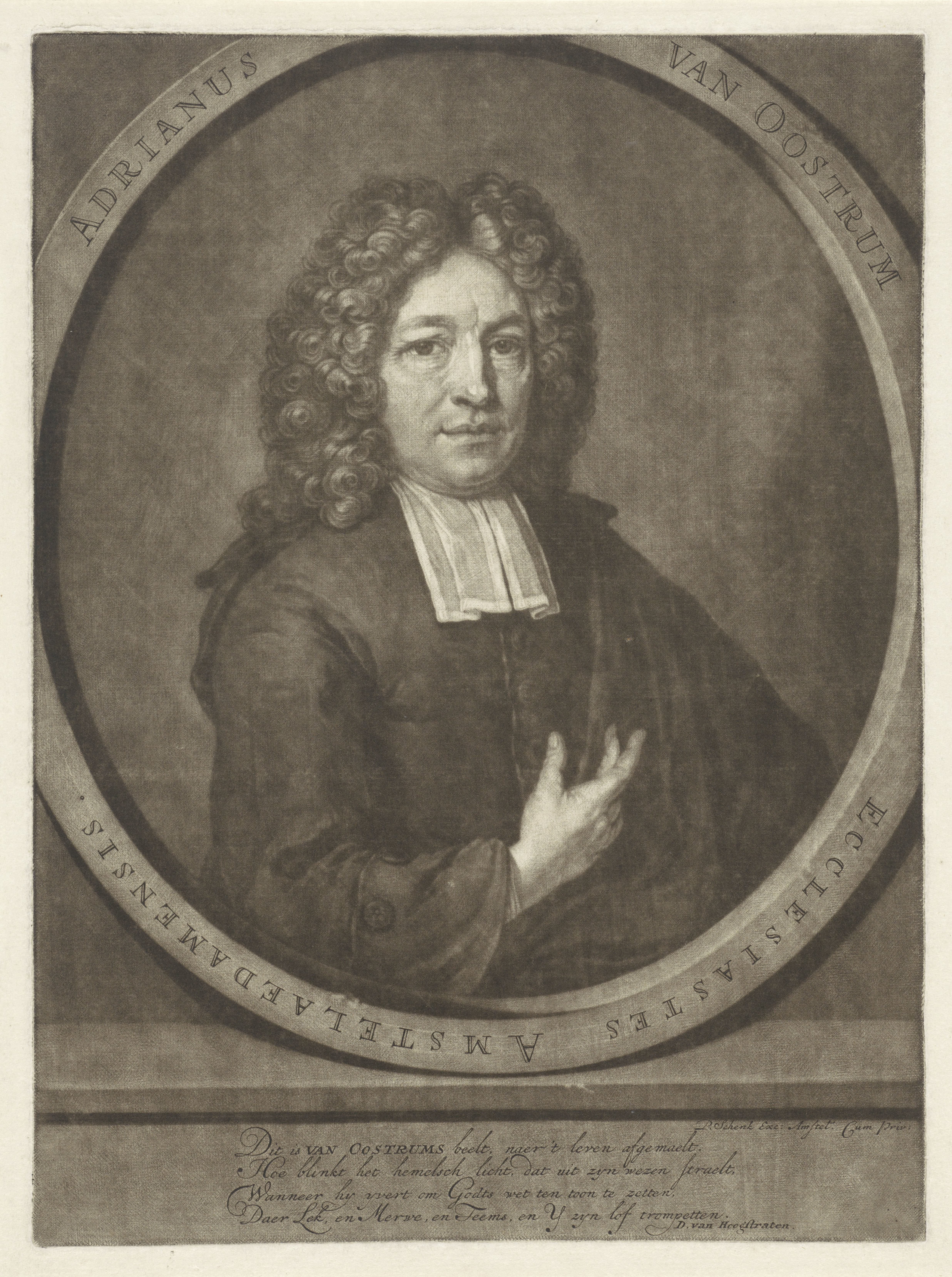 Portret van de predikant Adriaan van Oostrum
