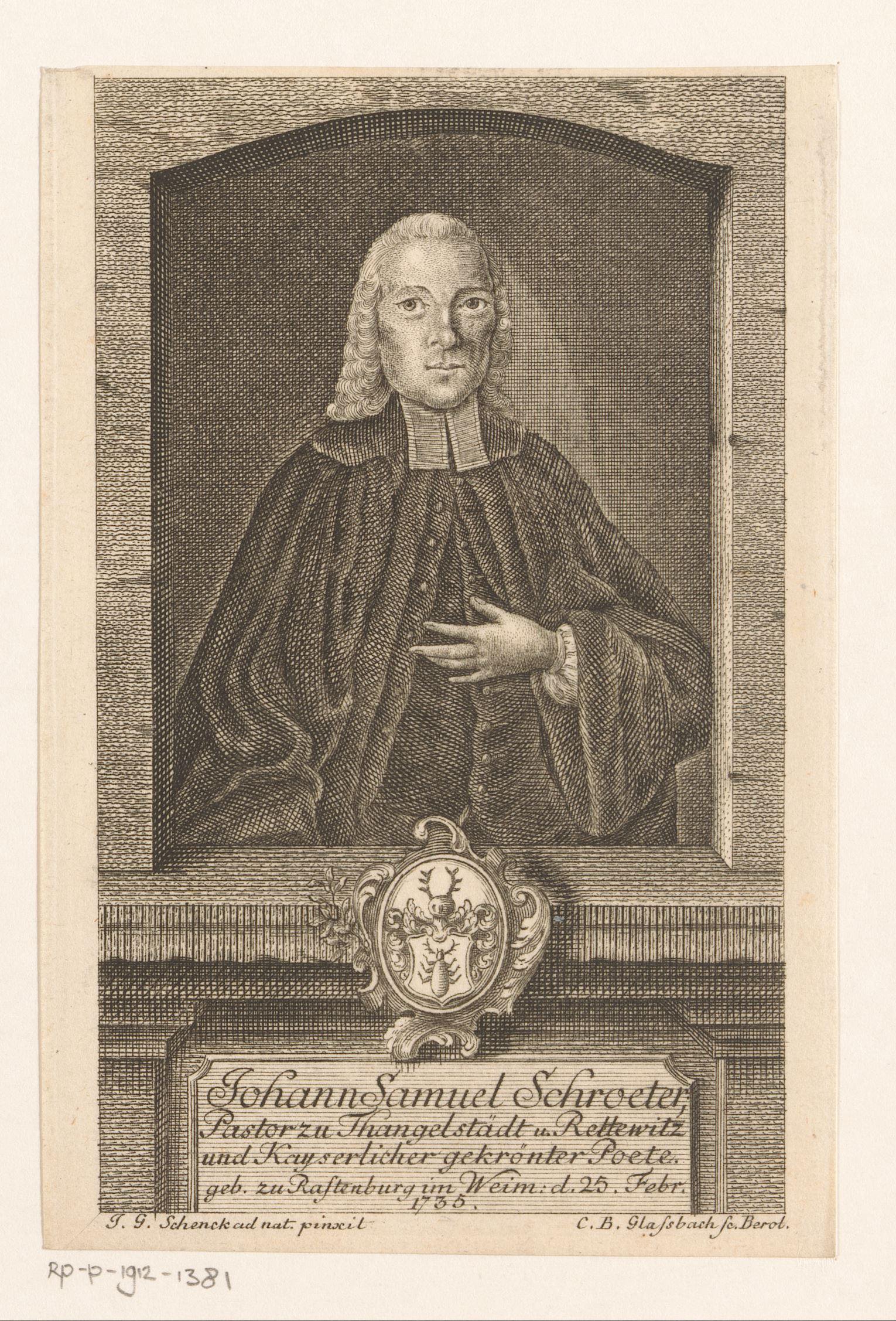 Portret van Johann Samuel Schröter