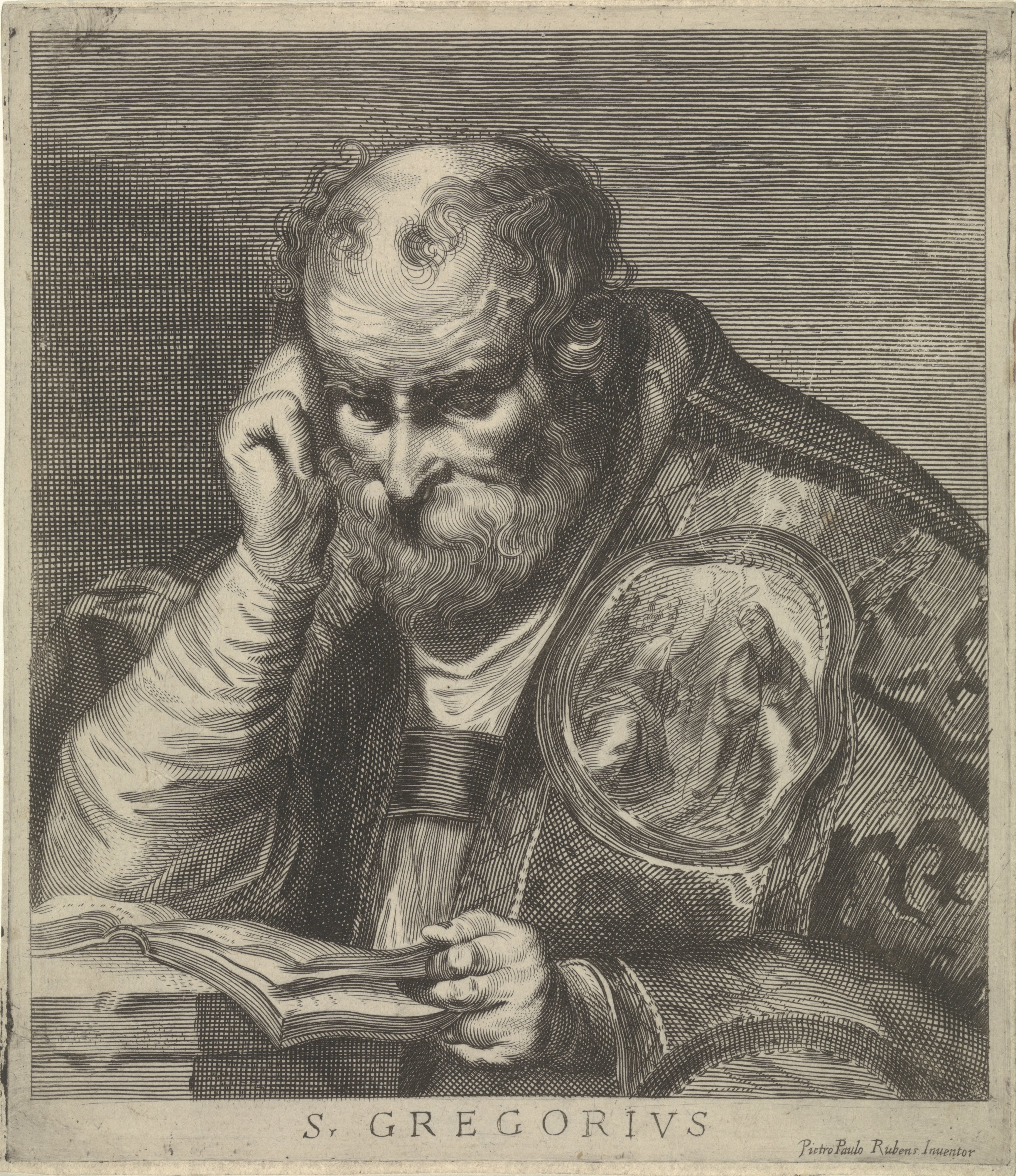 De heilige Gregorius leest een boek