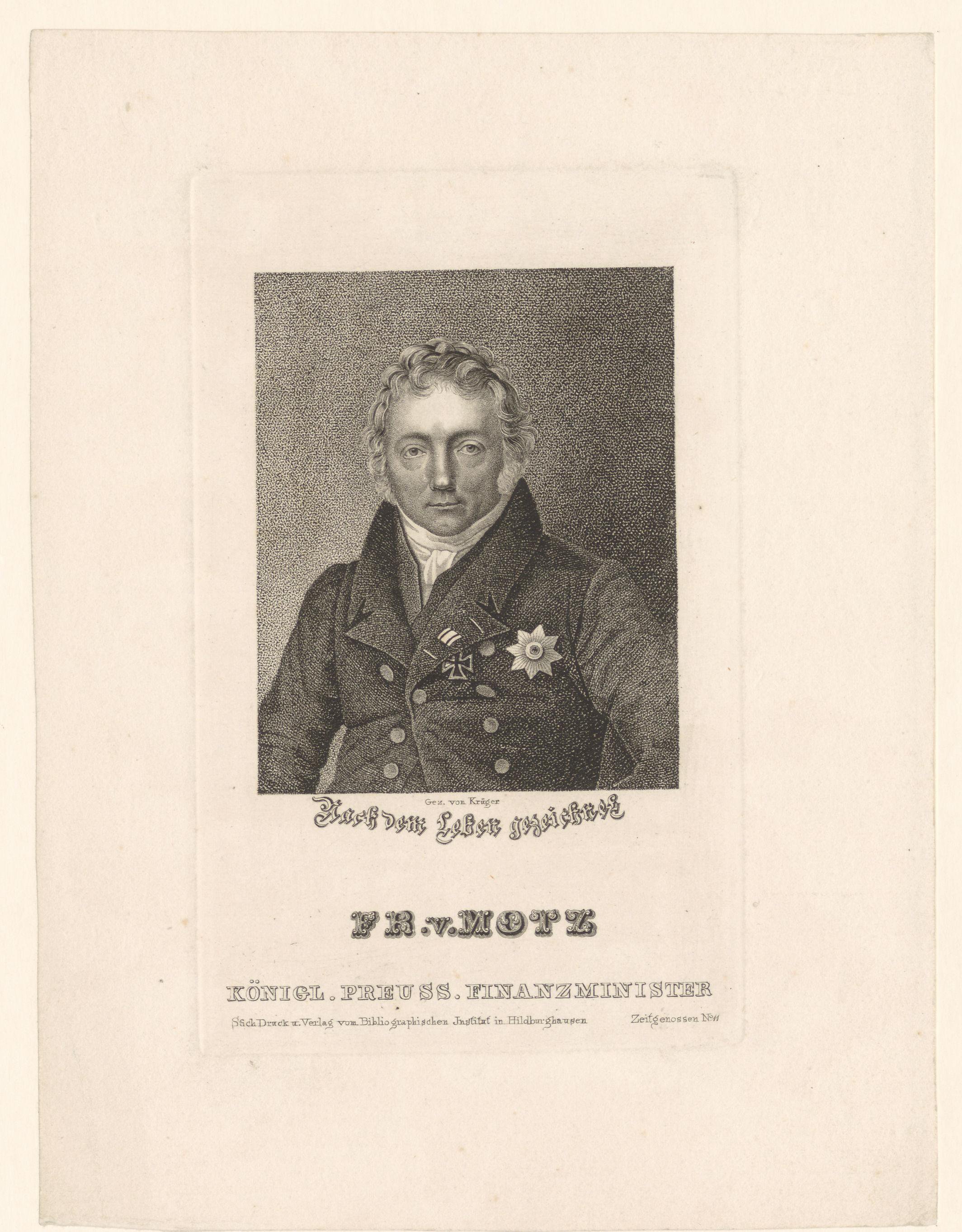 Portret van Friedrich von Motz