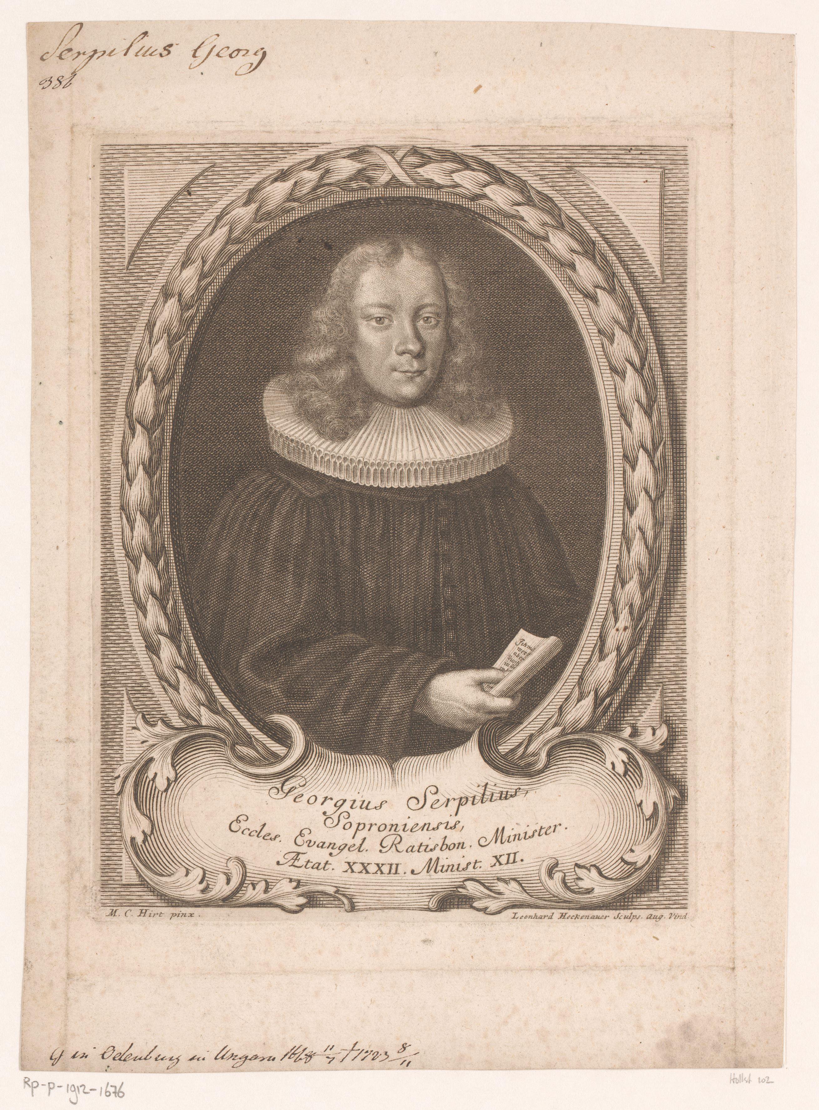 Portret van Georg Serpilius op 32-jarige leeftijd