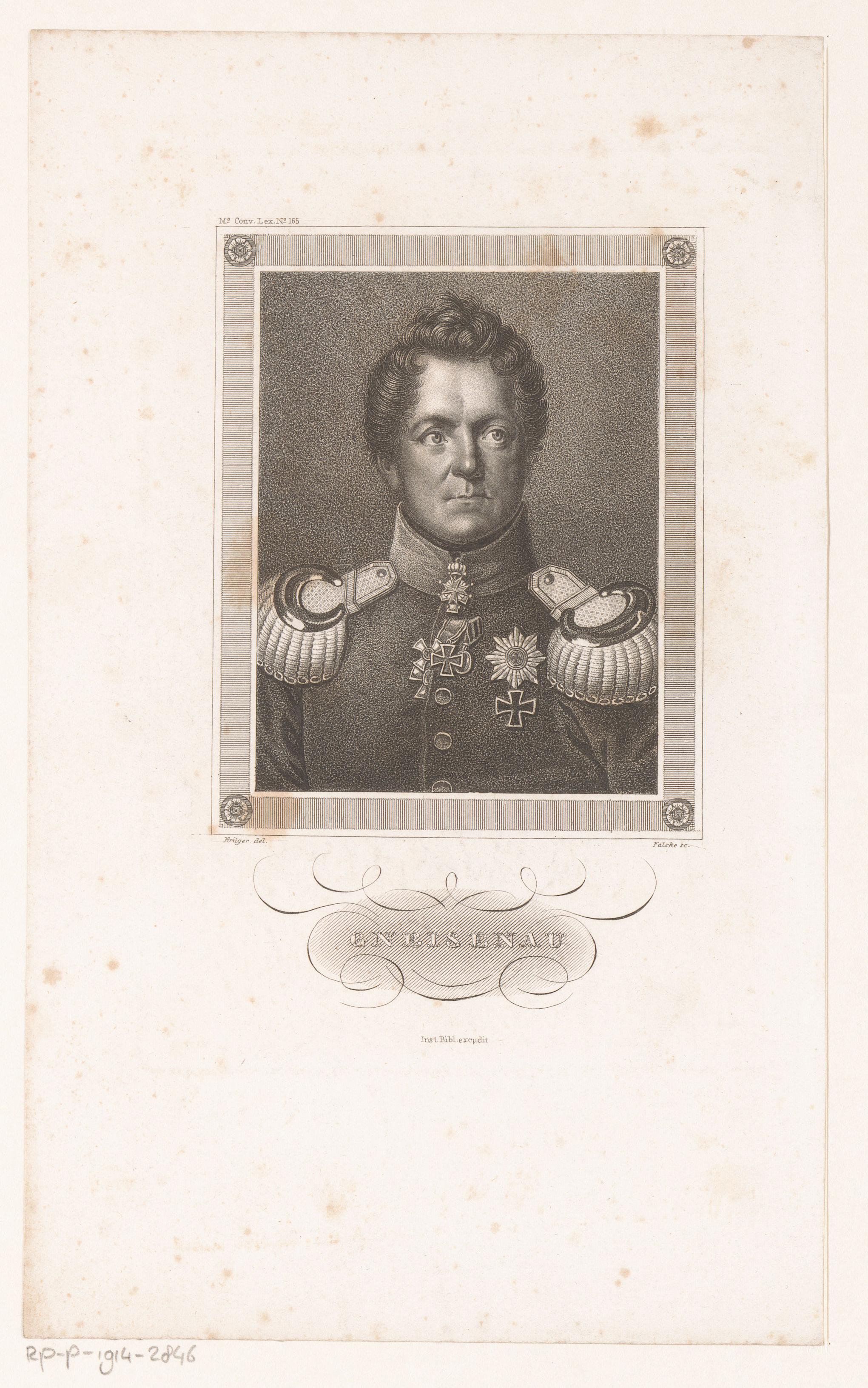 Portret van August Wilhelm Antonius Neidhardt Graf von Gneisenau