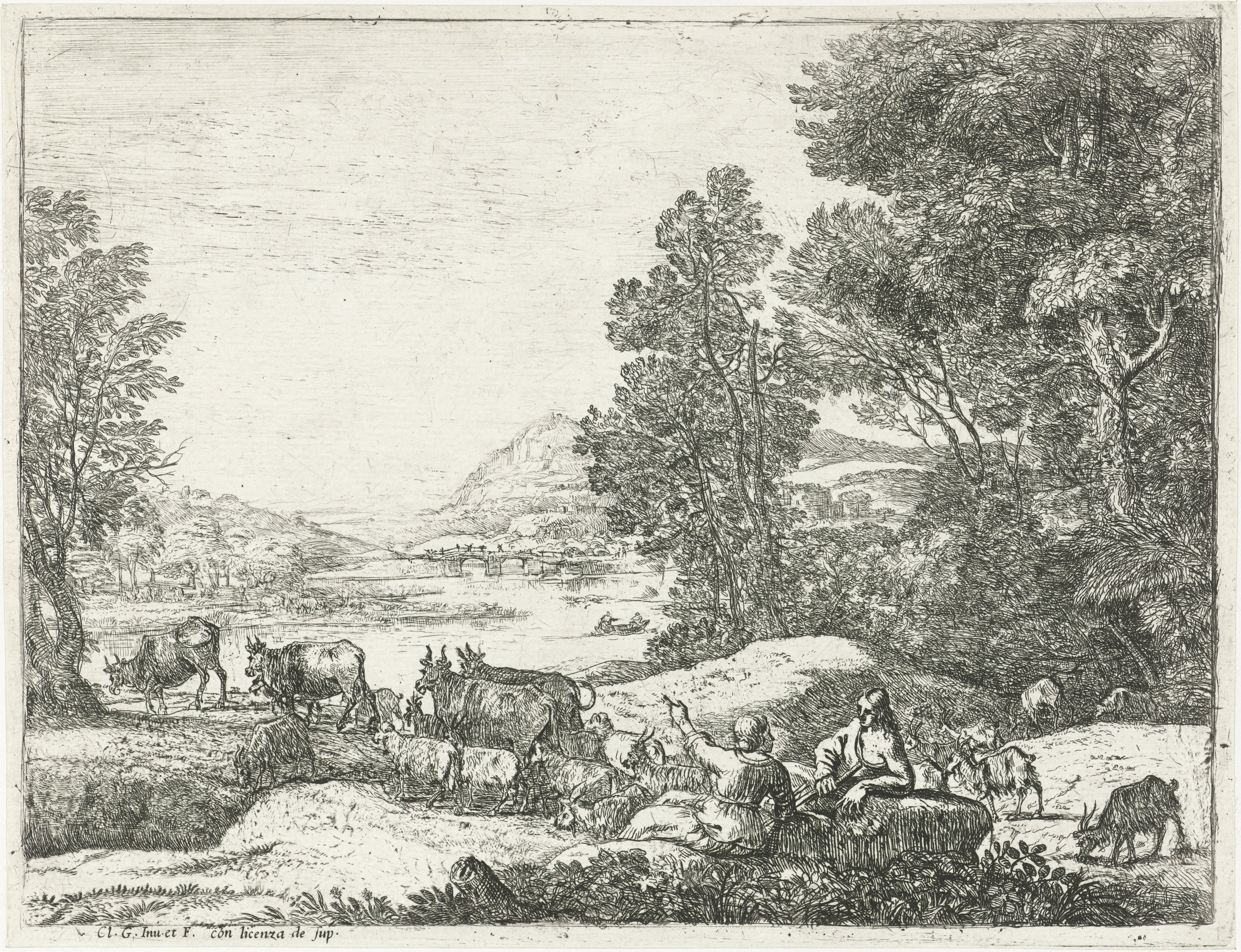 Herder en herderin in gesprek