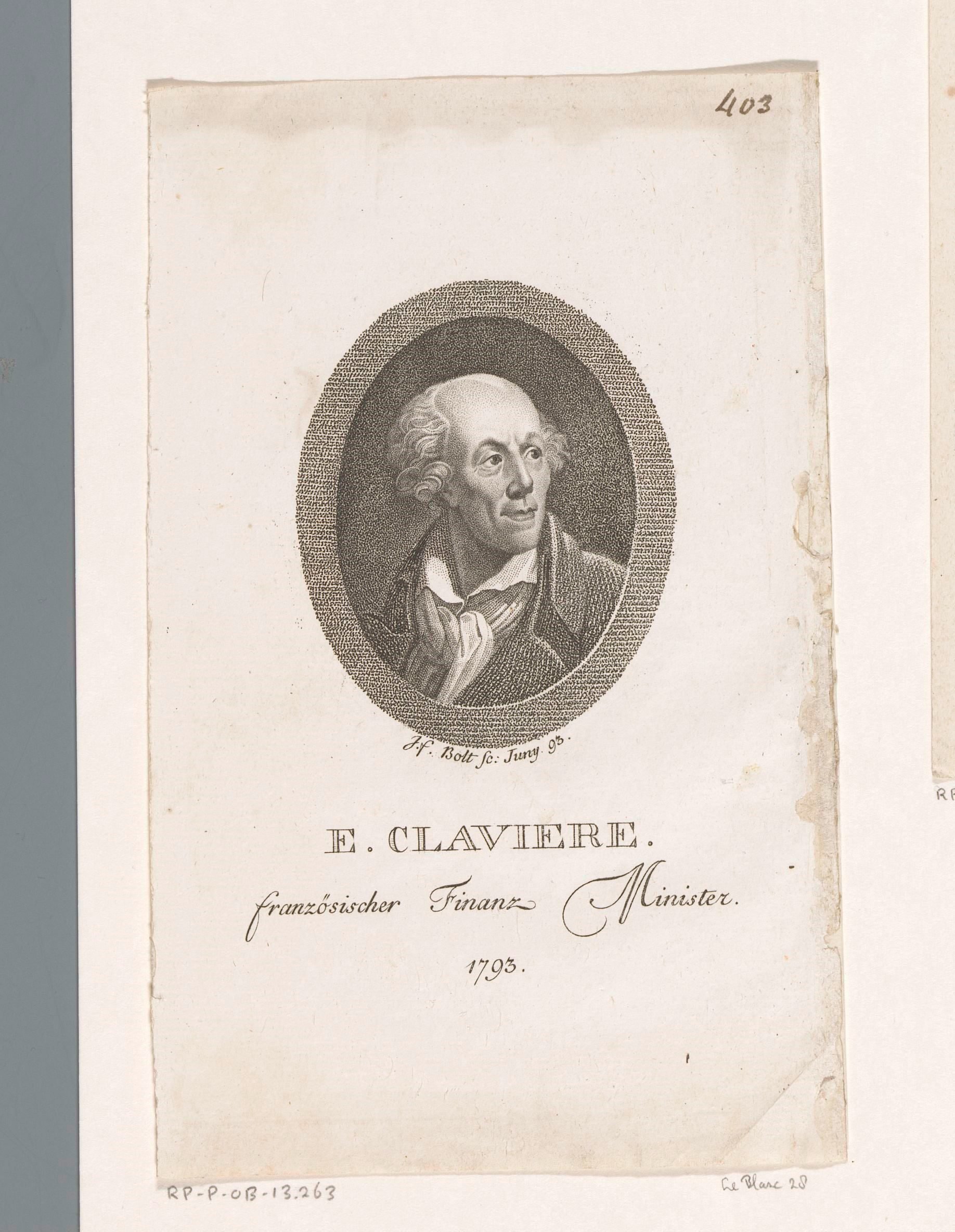 Portret van Étienne Clavière