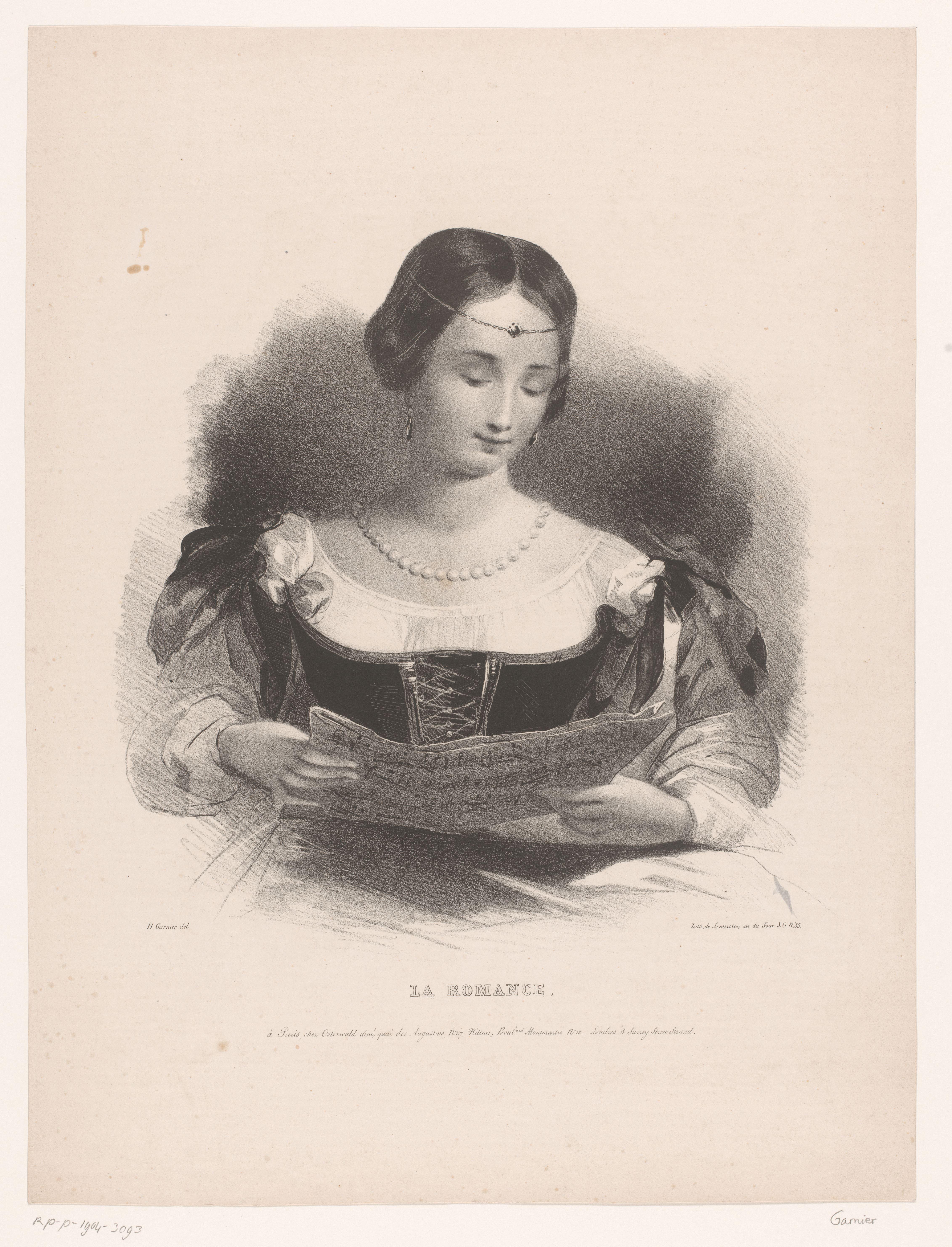 Vrouw met bladmuziek