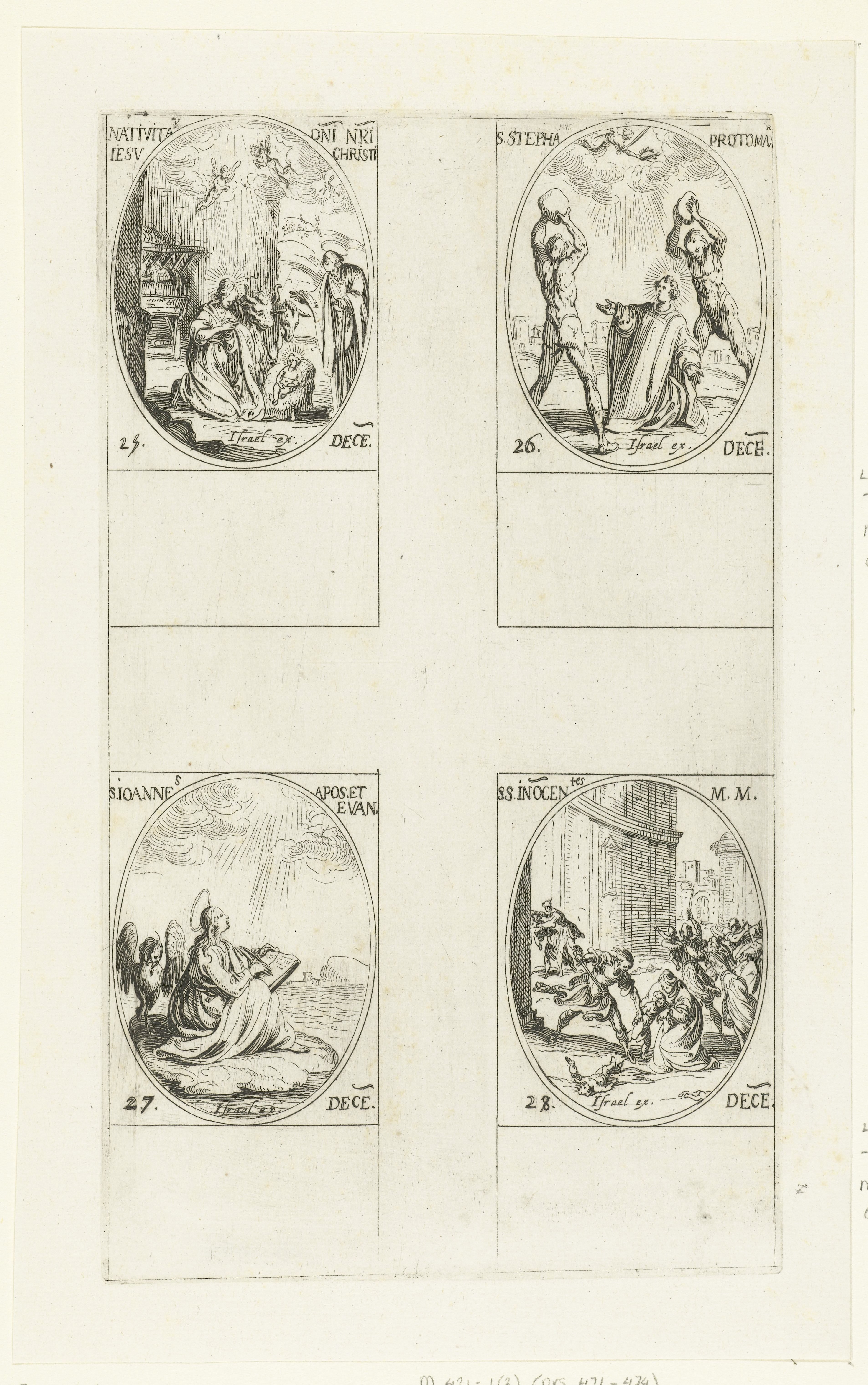 Geboorte van Christus, Heilige Stefanus, Heilige Johannes de Evangelist, Kindermoord te Bethlehem (Onnozele Kinderen) (25-28 december)