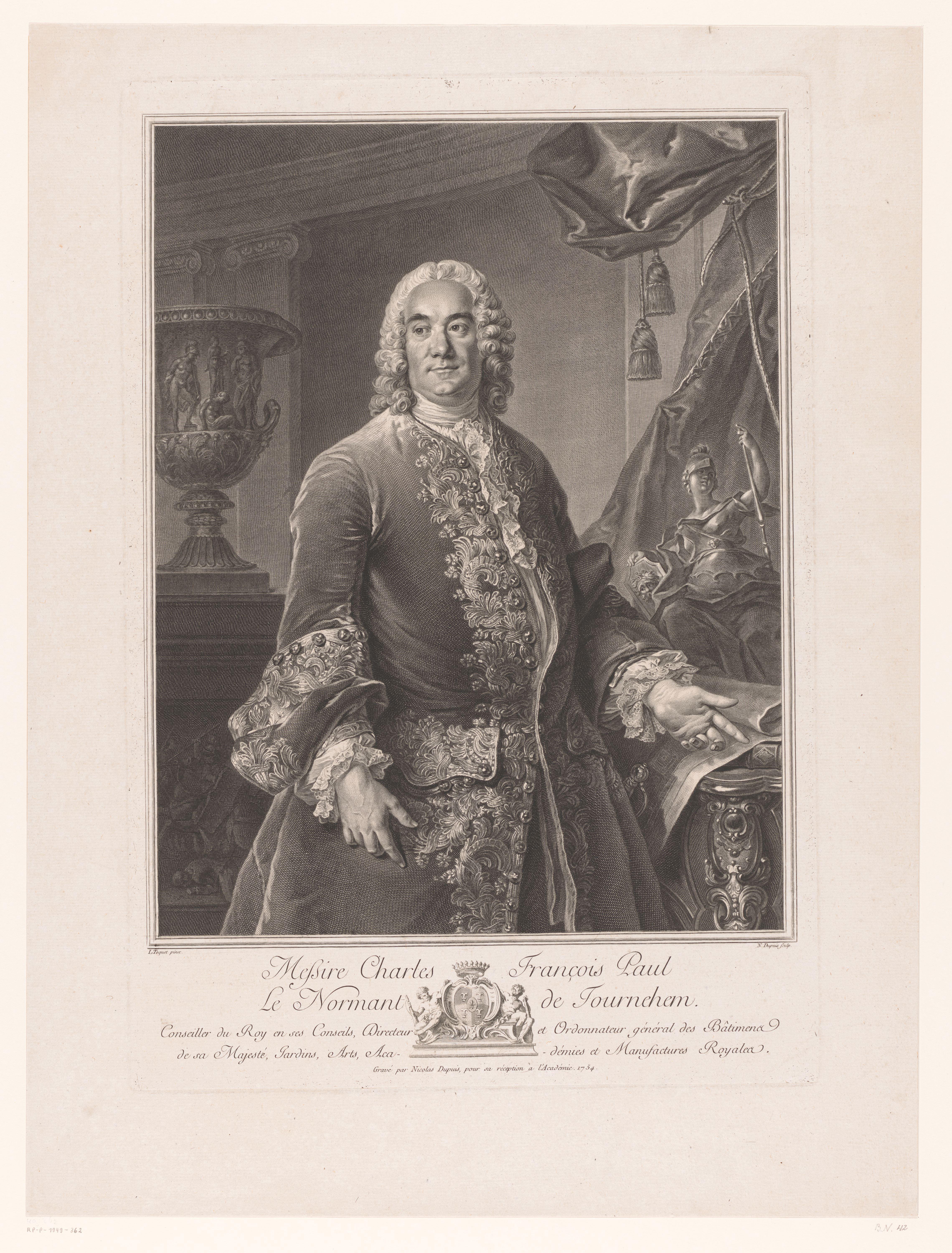 Portret van Charles François Paul Le Normant de Tournehem