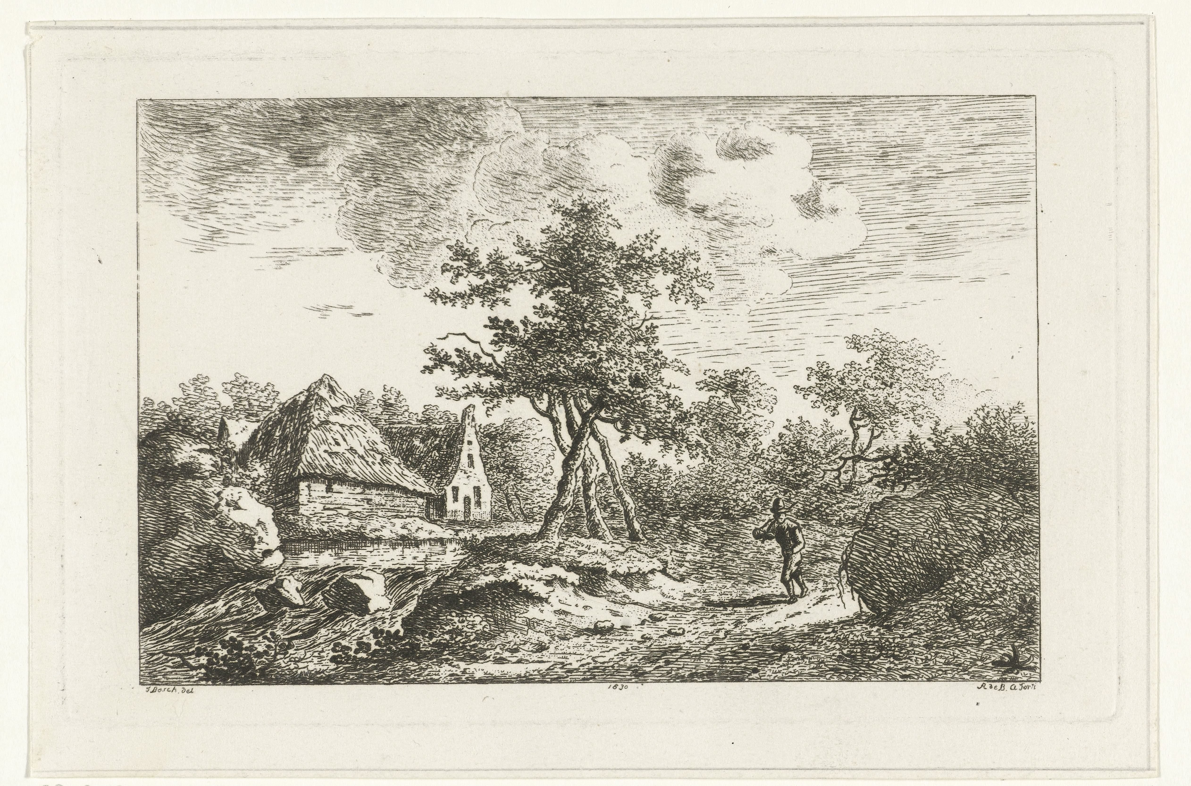 Landschap met boerderij