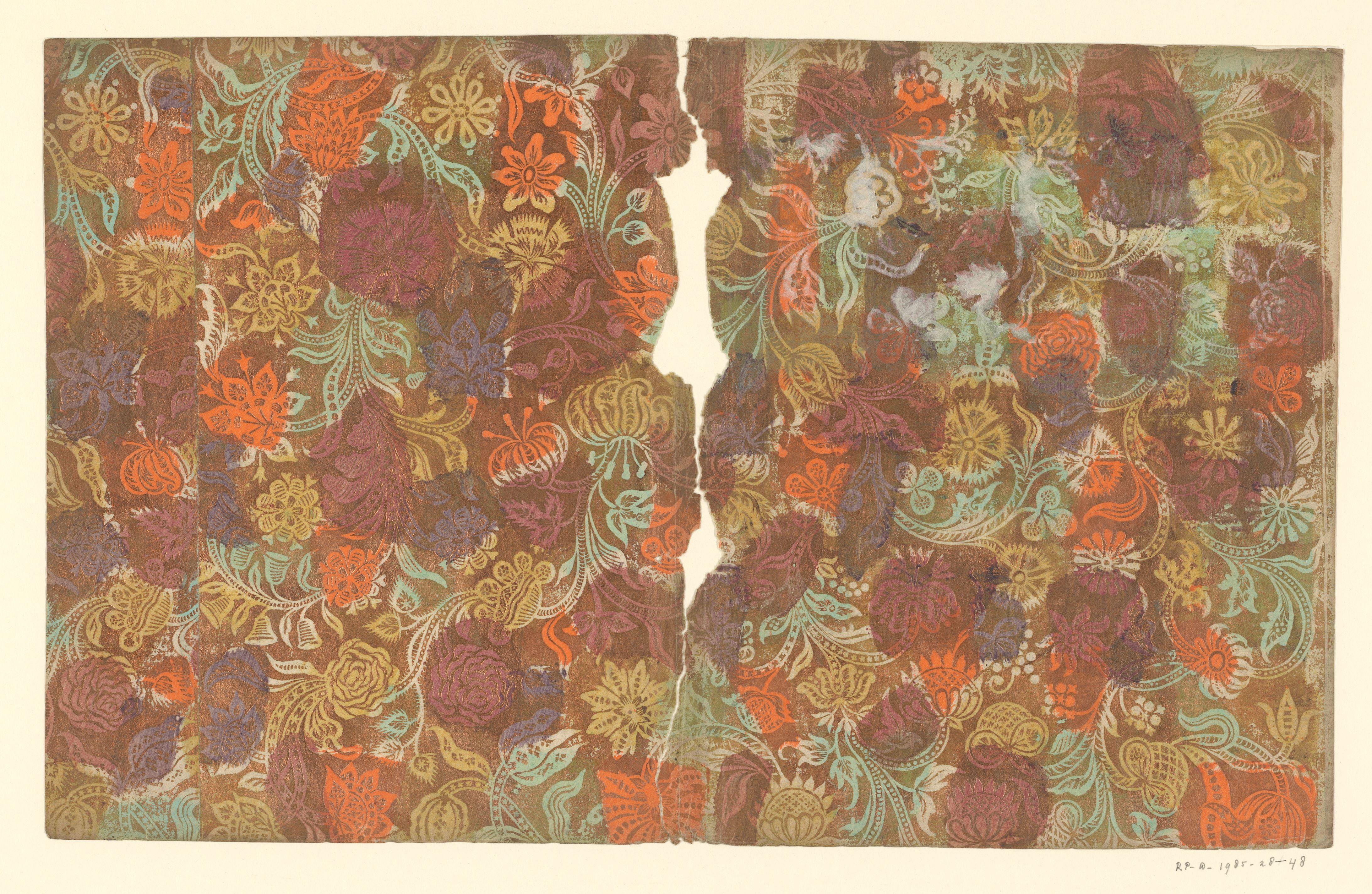 Blad met bloemen en vruchten