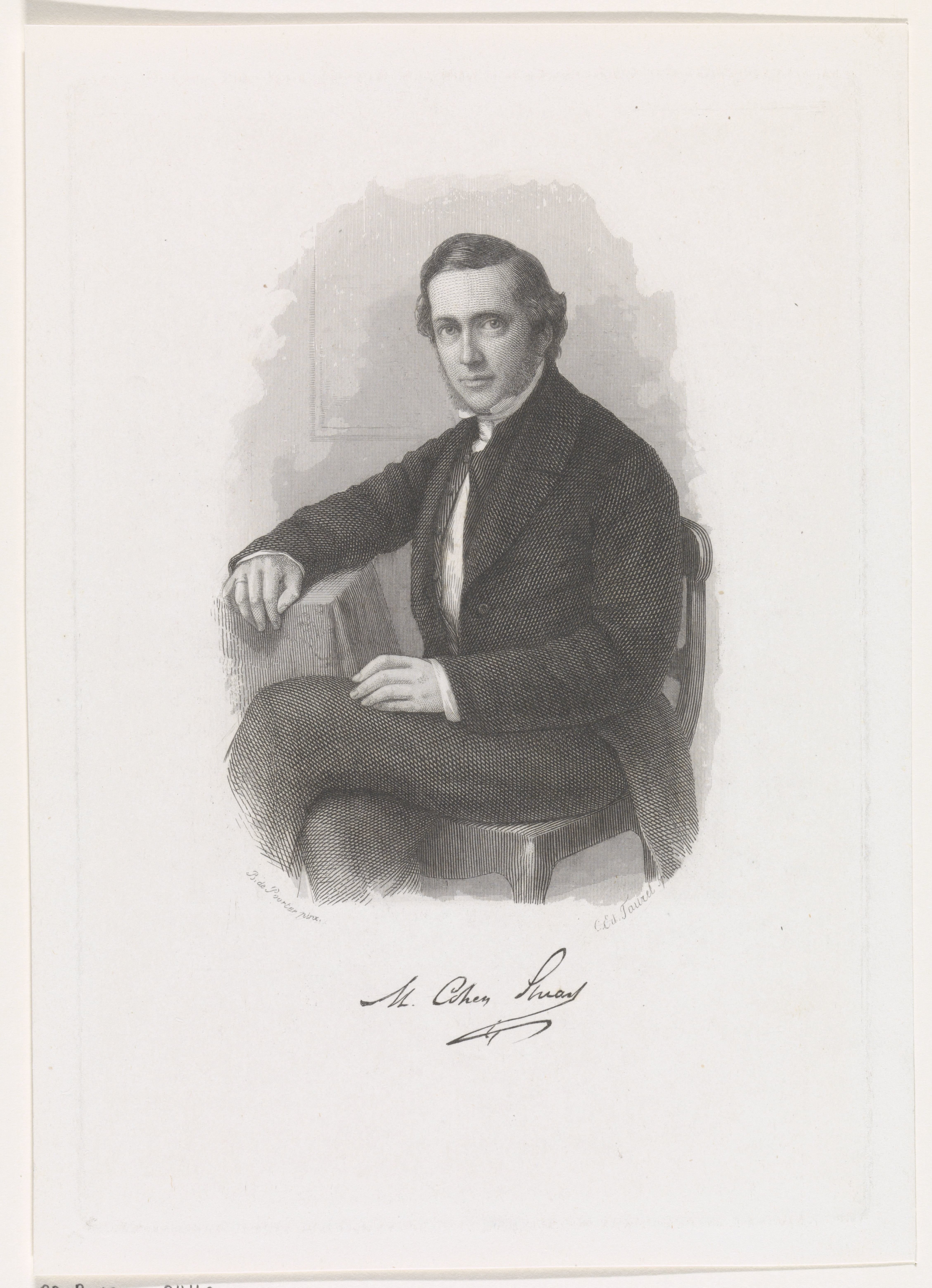 Portret van de predikant Martinus Cohen Stuart