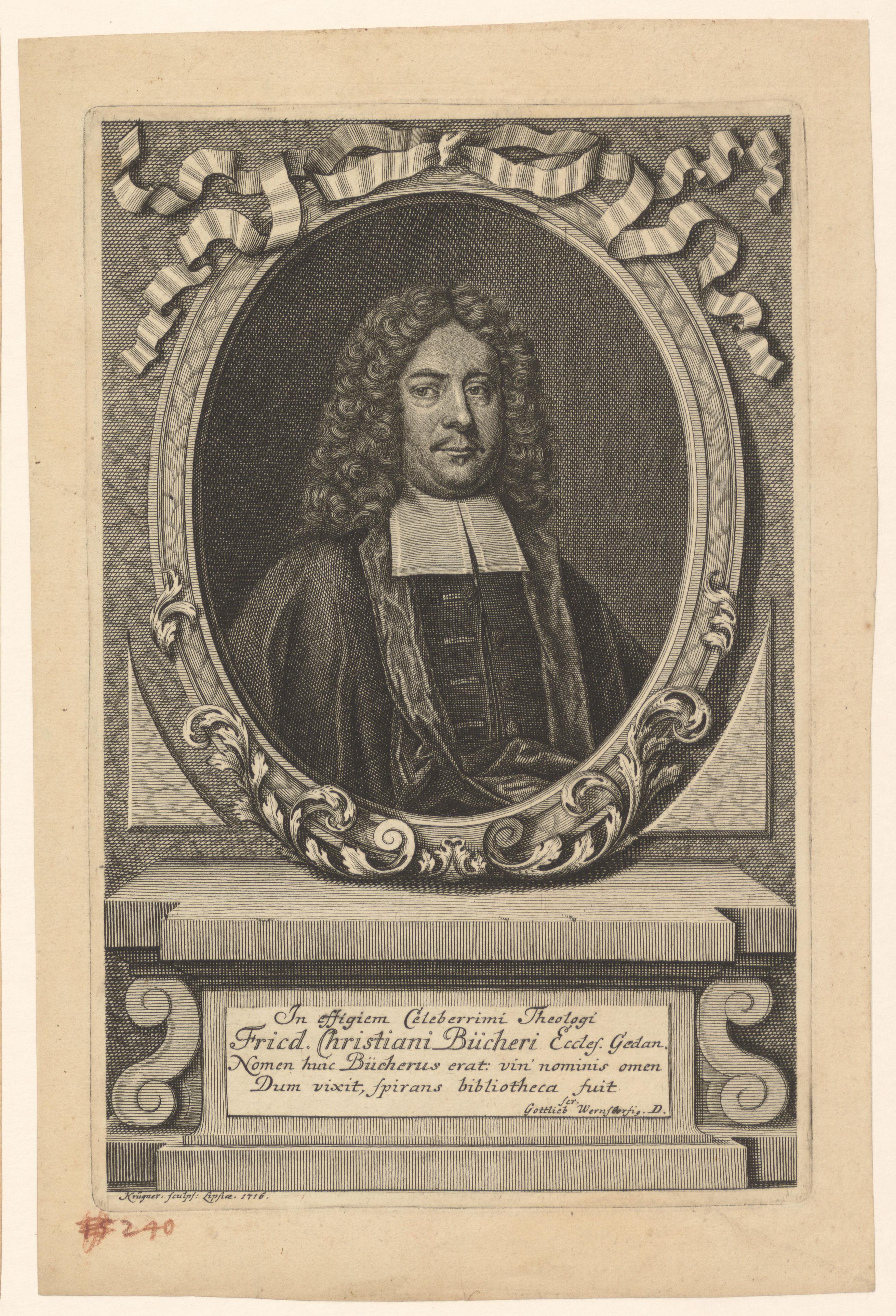 Portret van Friedrich Christian Bücher