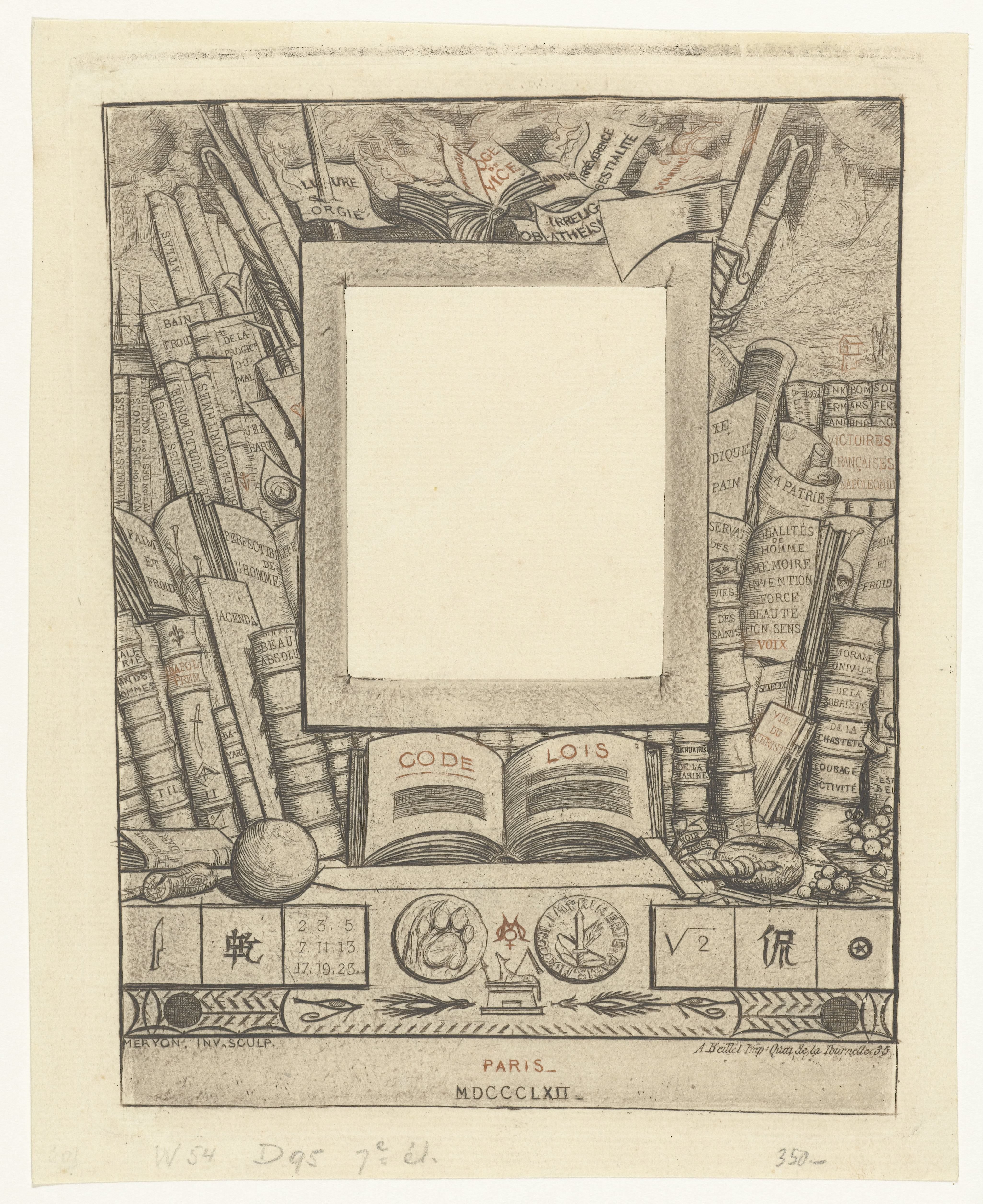 Omlijsting voor portret van Armand Guéraud