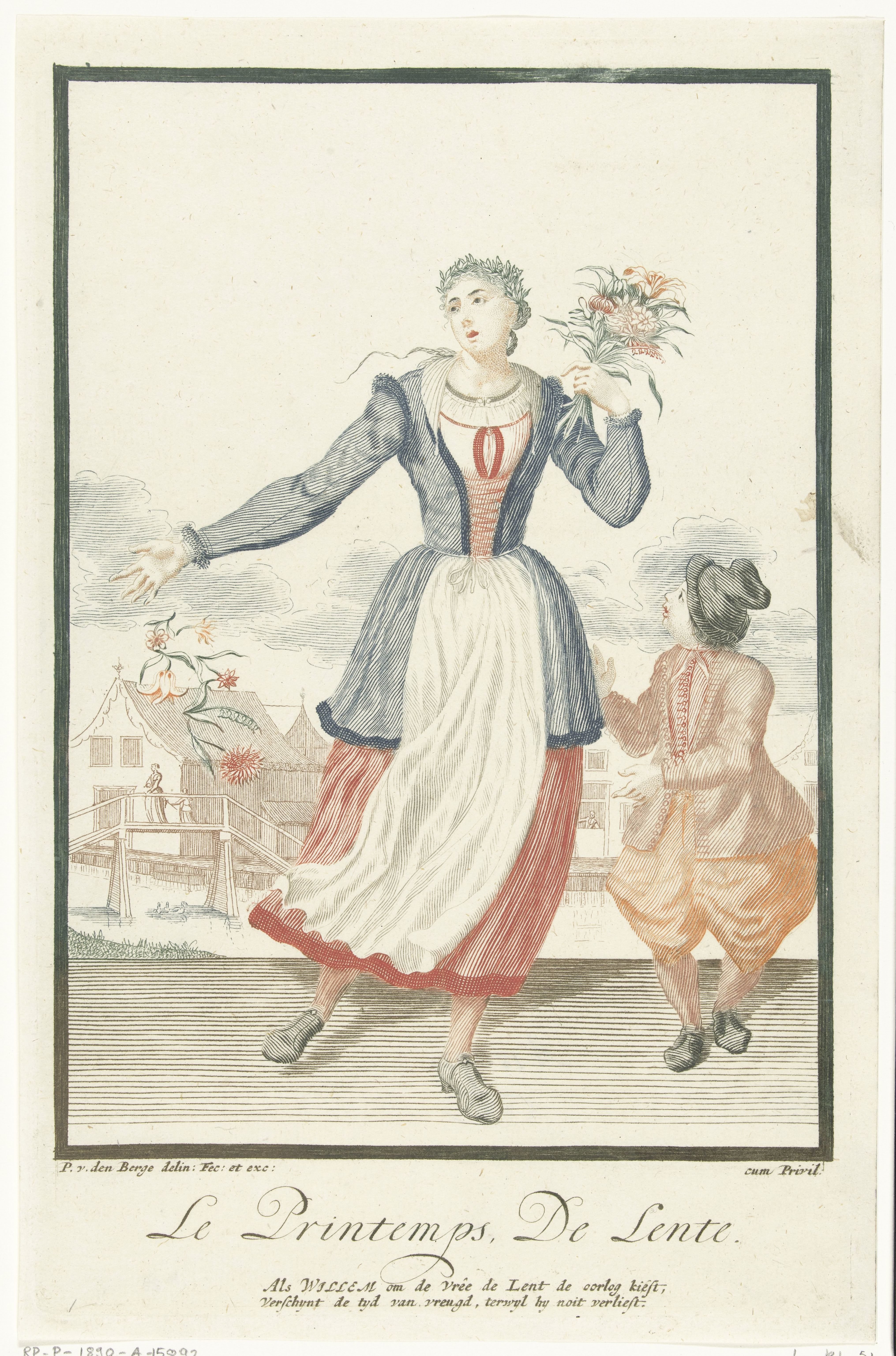 Jonge vrouw met een bos bloemen