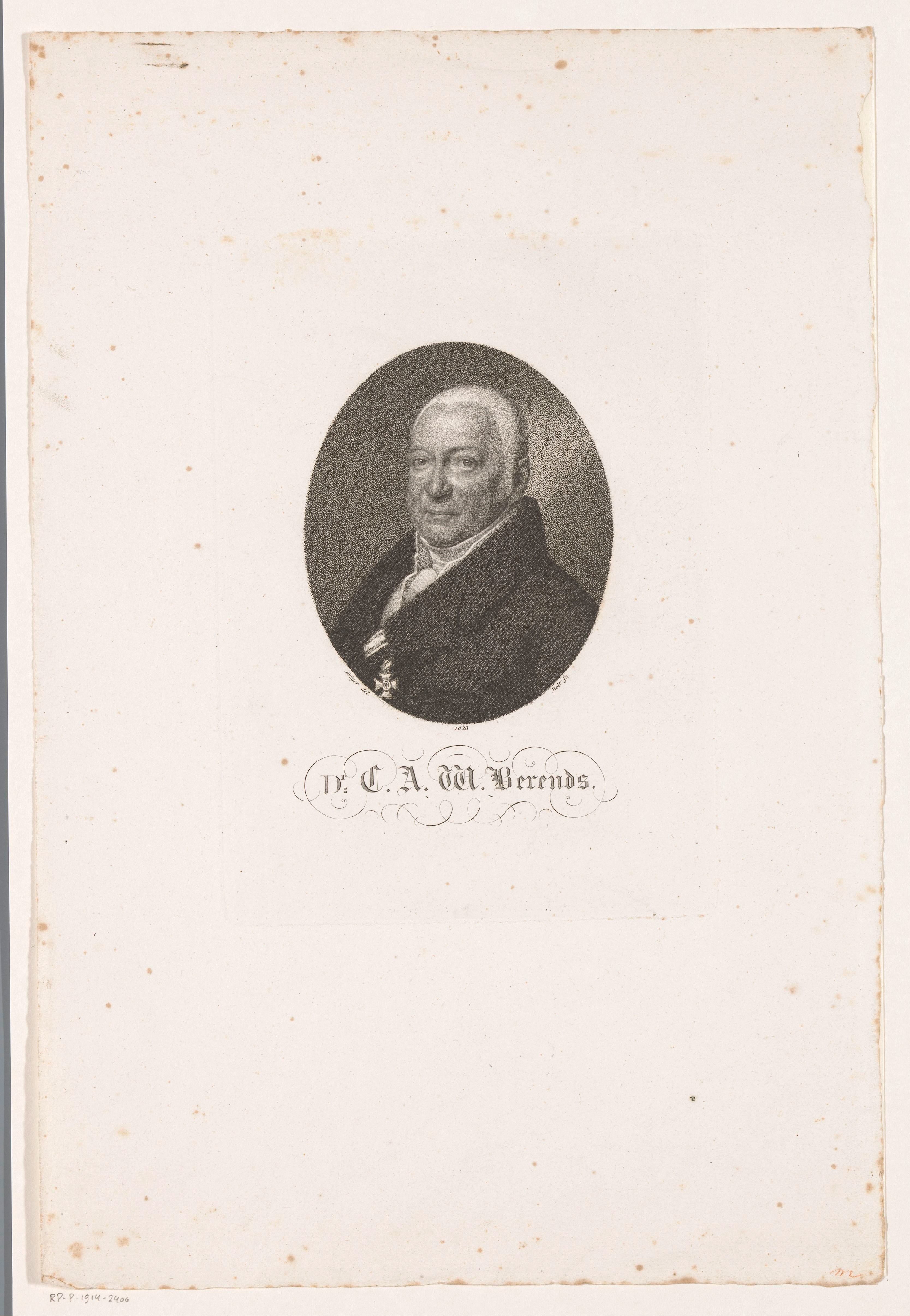 Portret van Karl August Wilhelm Berends