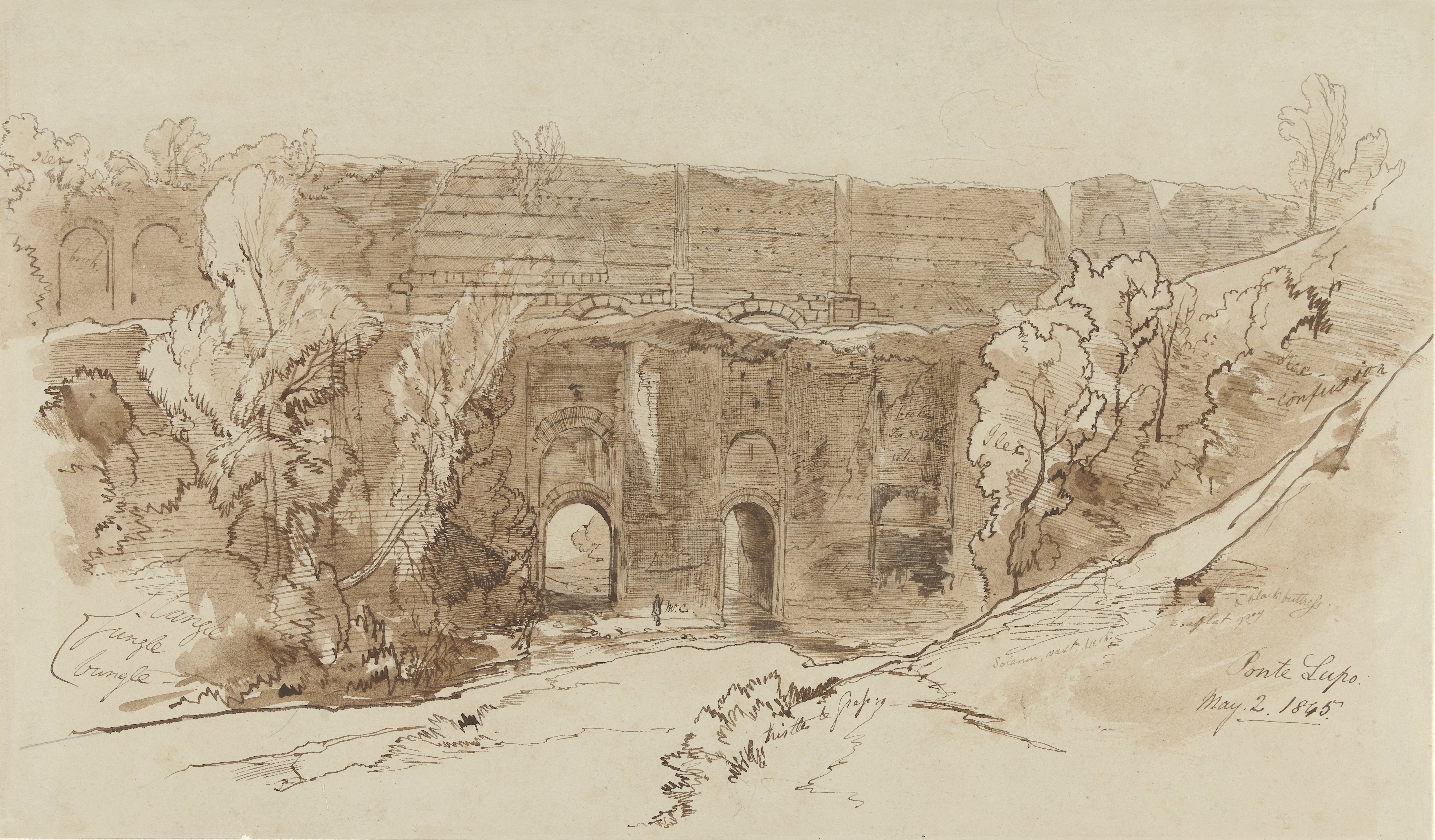 Gezicht op de Ponte Lupo (bij Tivoli)