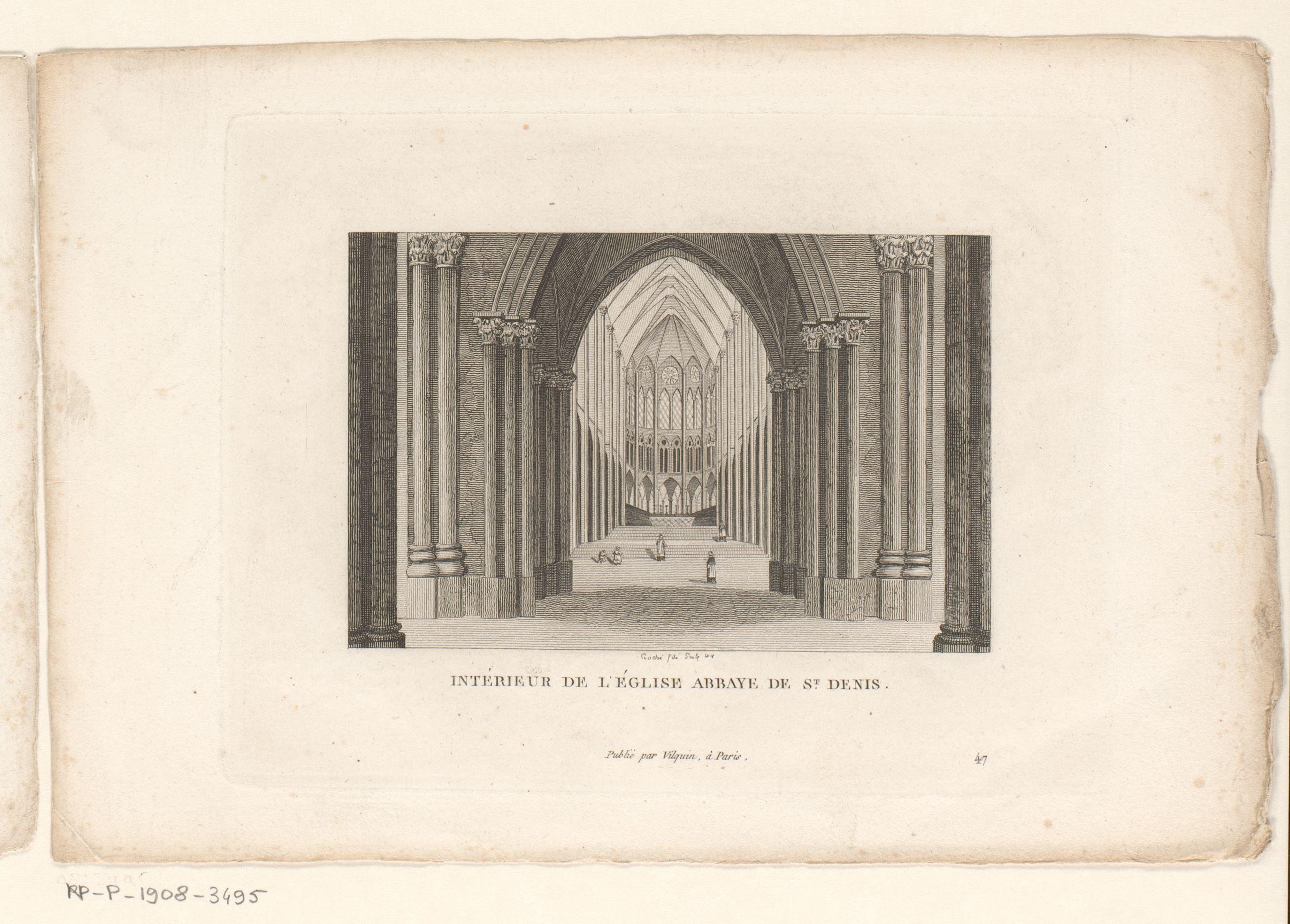 Gezicht op het interieur van de Kathedraal van Saint-Denis