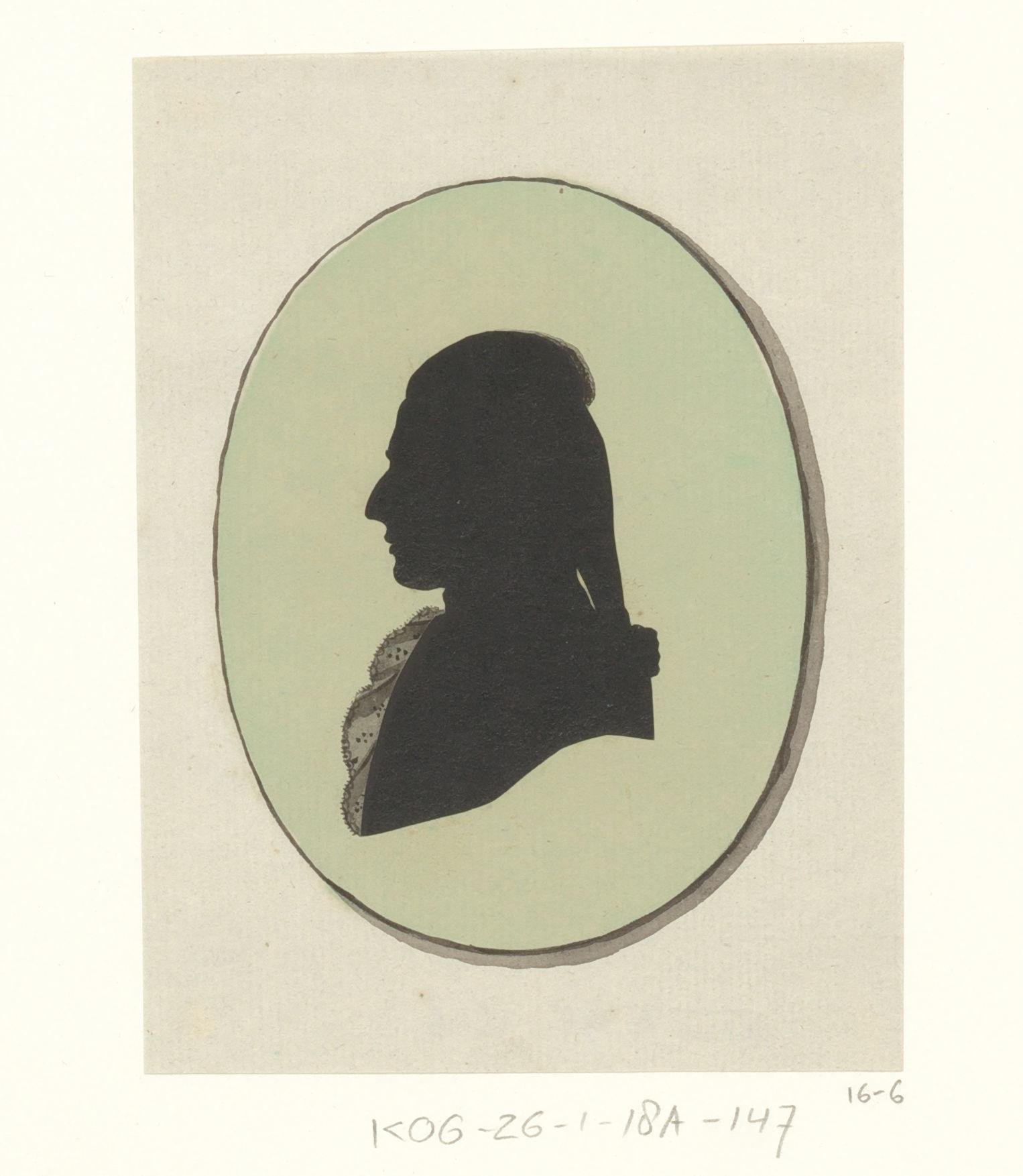 Silhouetportret van een onbekende man