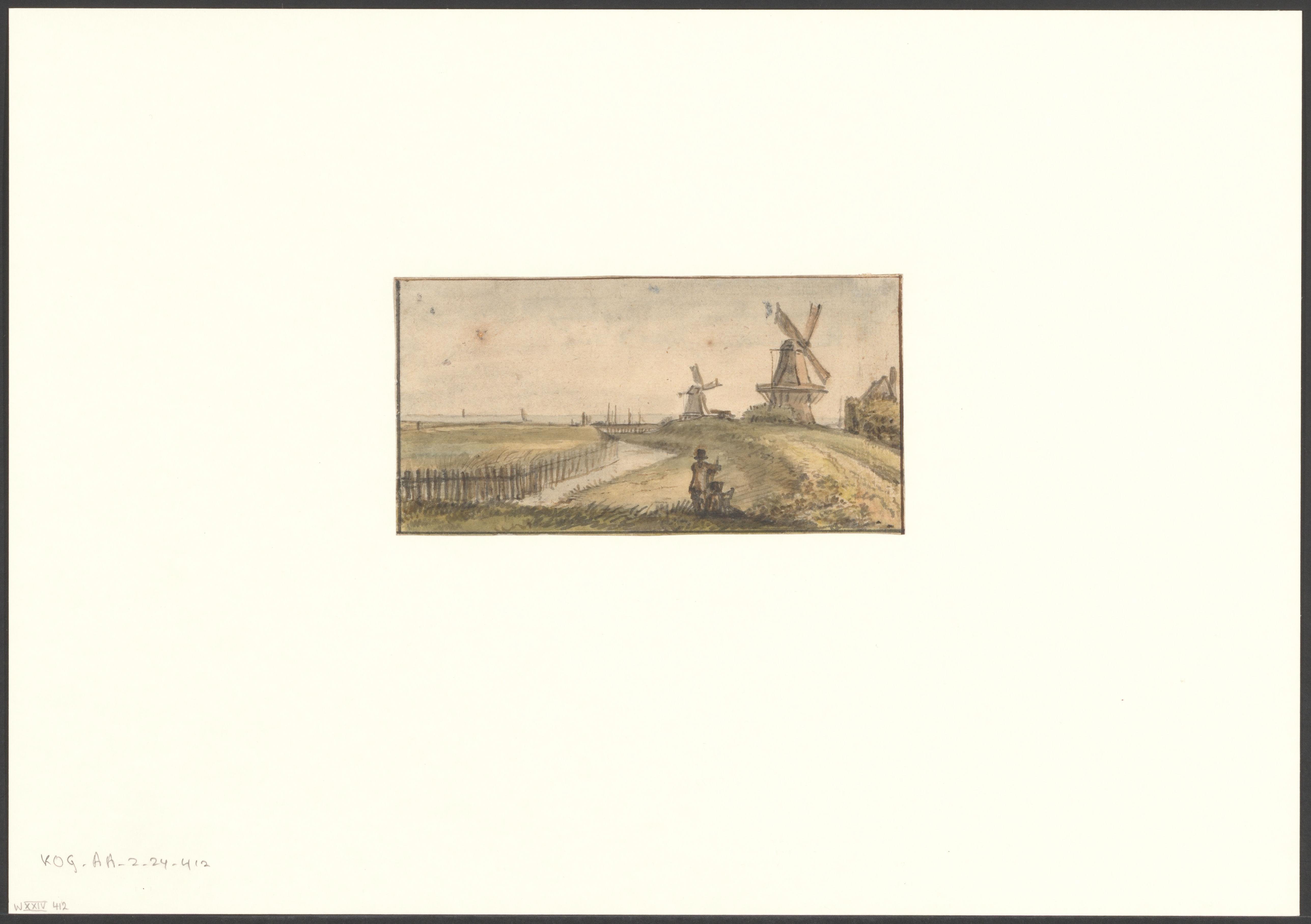 Gezicht op Bolwerk Westerbeer gezien naar de molen De Beer en De Vervanger