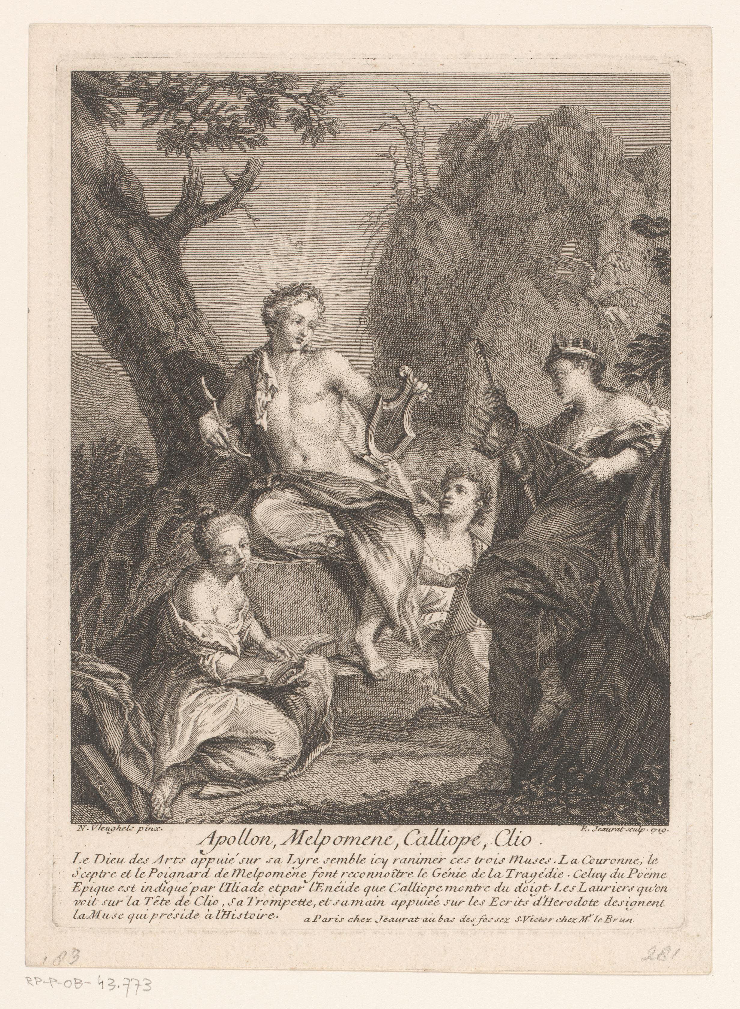Apollo, Melpomene, Kalliope en Clio