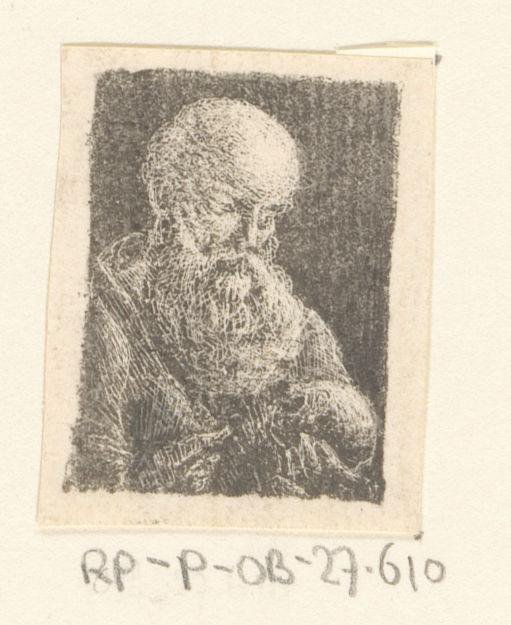 Oude man met schedel