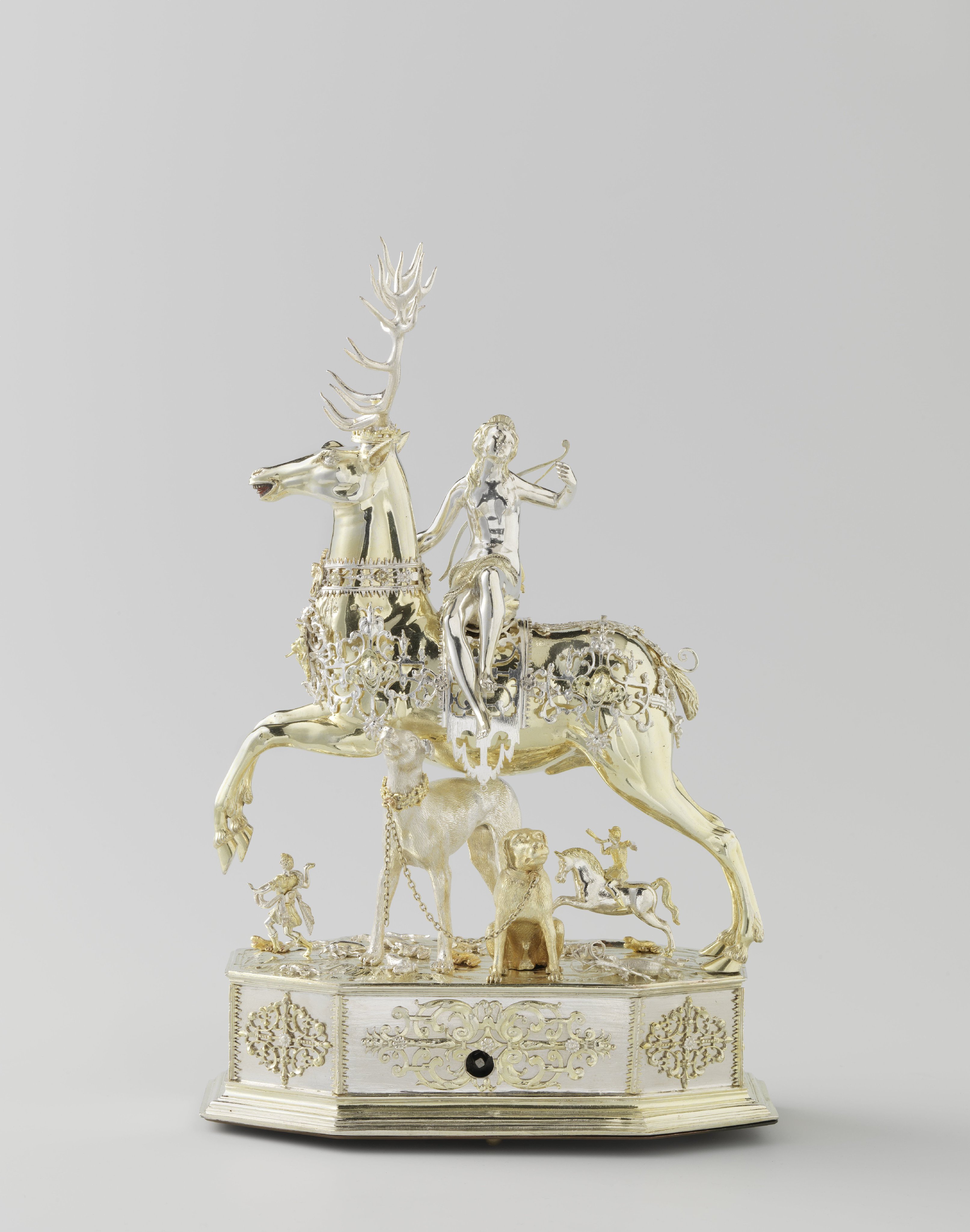 Table automaton in the form of Diana on a stag