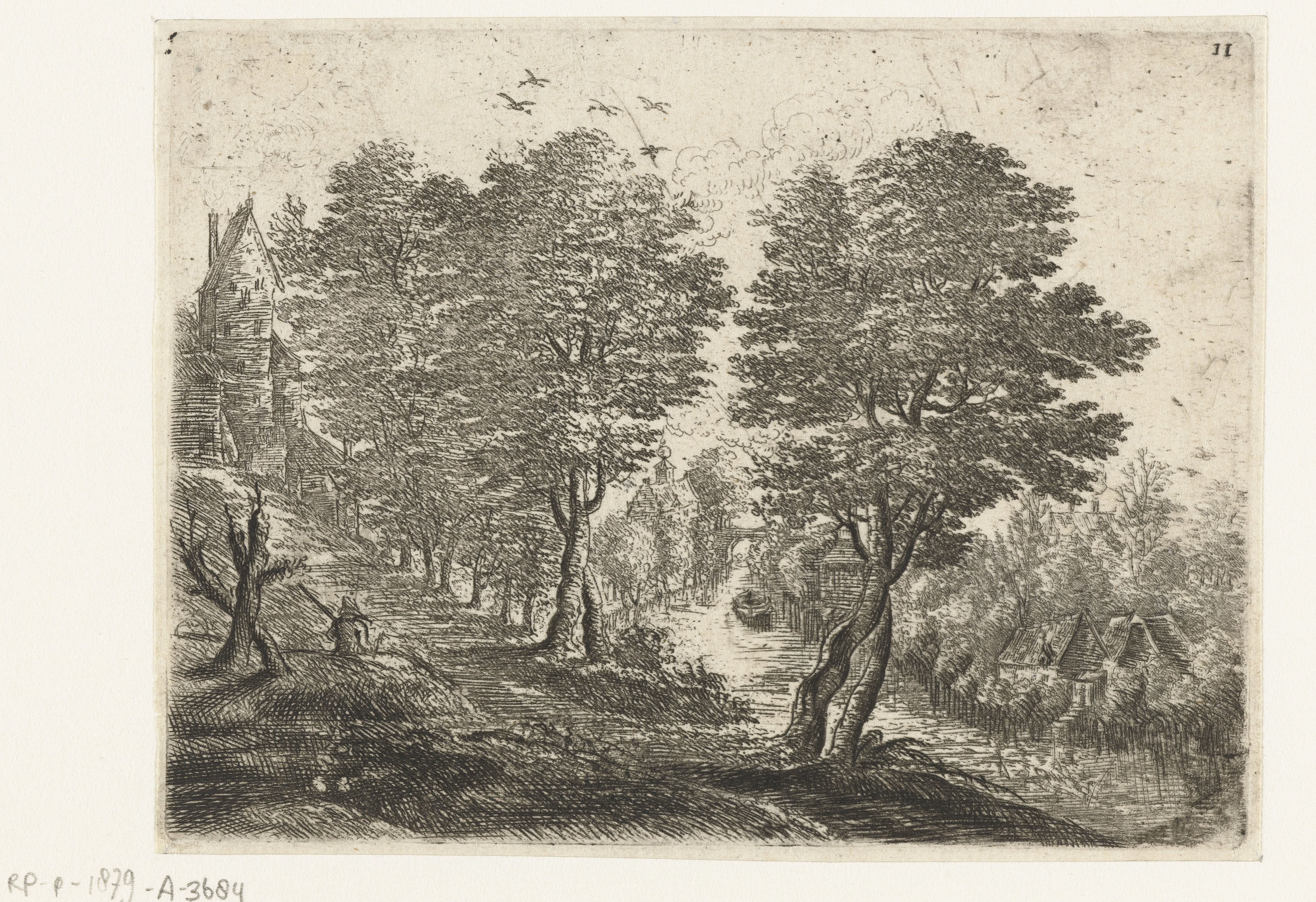 Landschap met een zittende boer