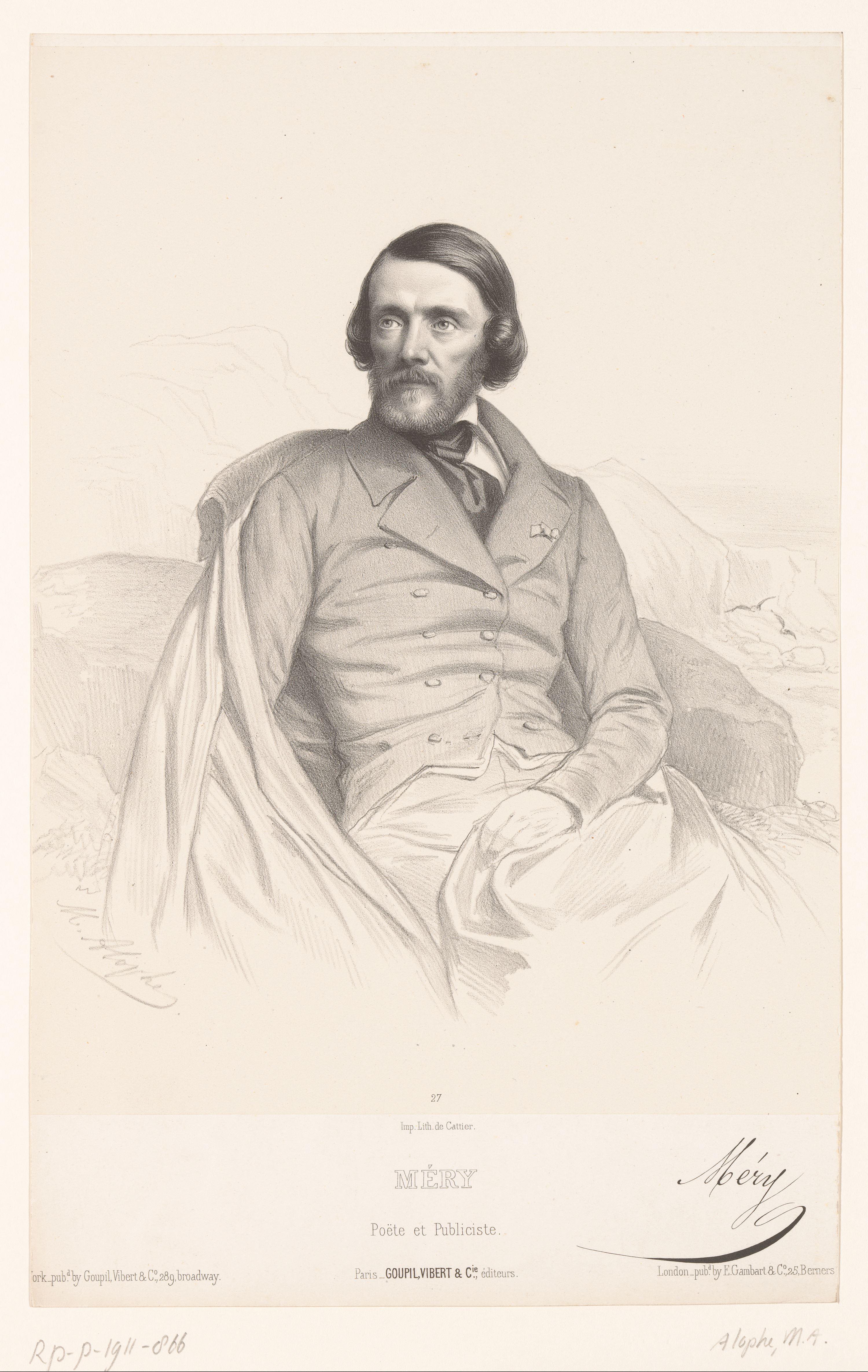 Portret van de schrijver en journalist Joseph Méry