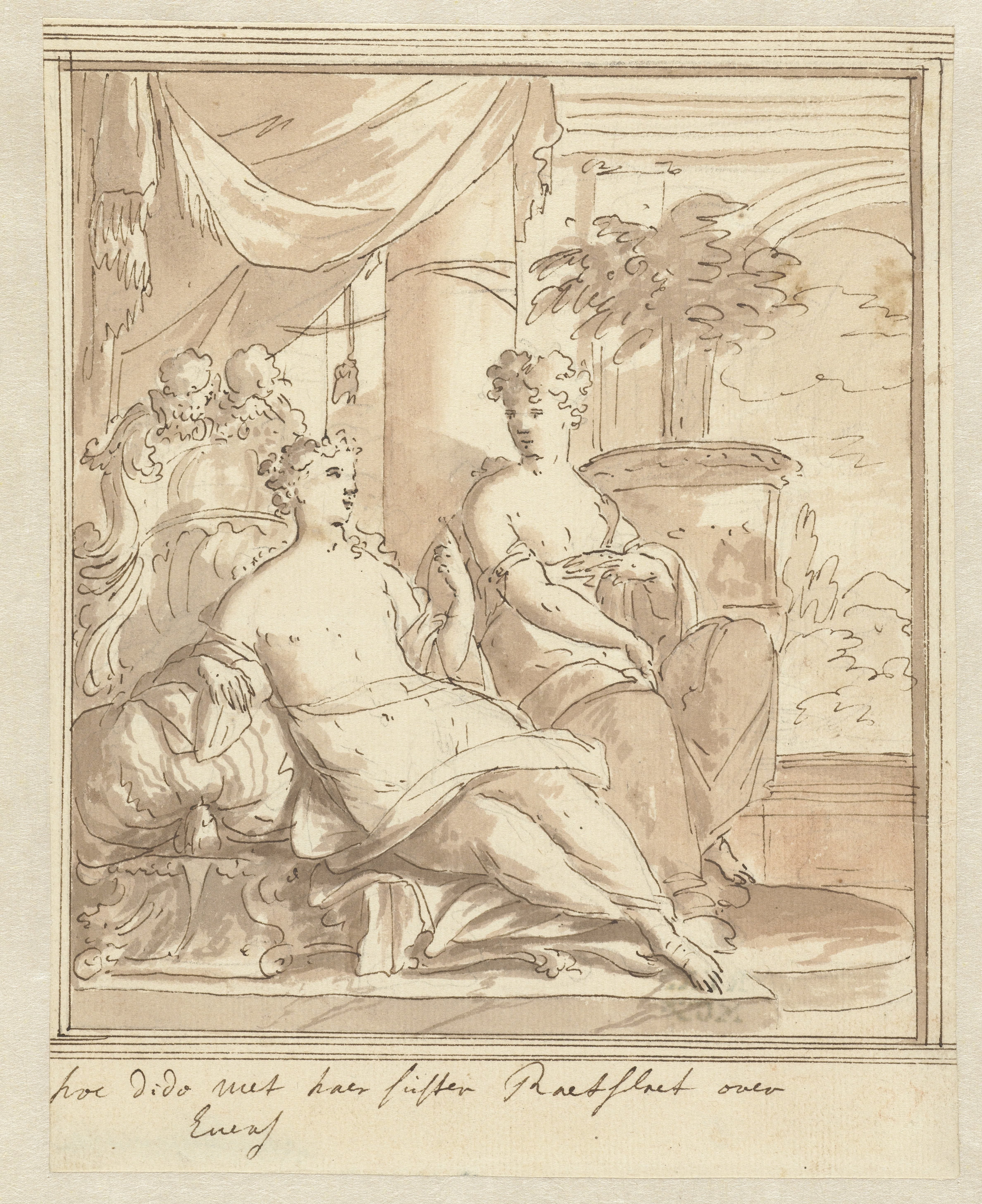 Dido spreekt met haar zuster Anna over Aeneas
