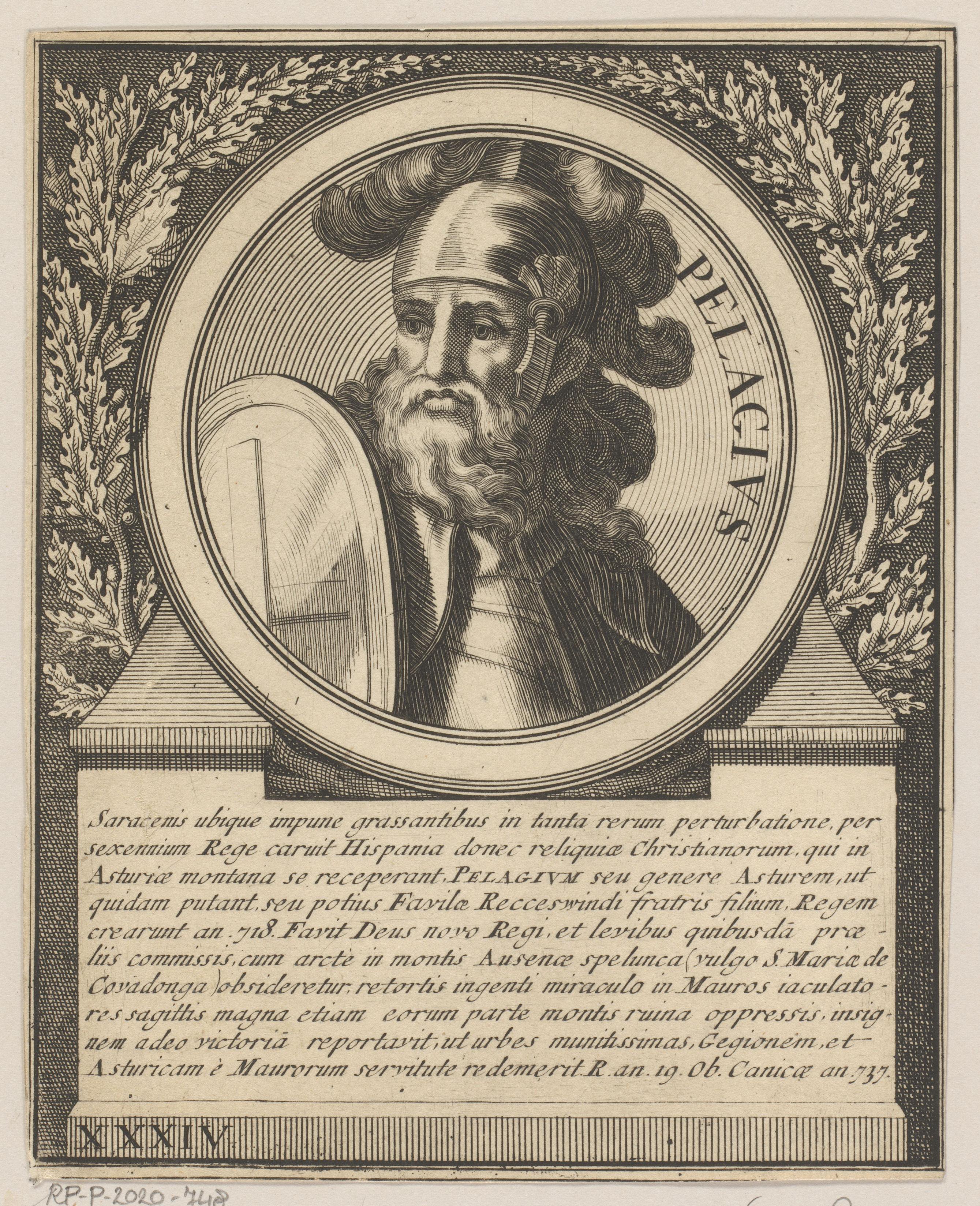 Portret van Pelagius, koning van Asturië