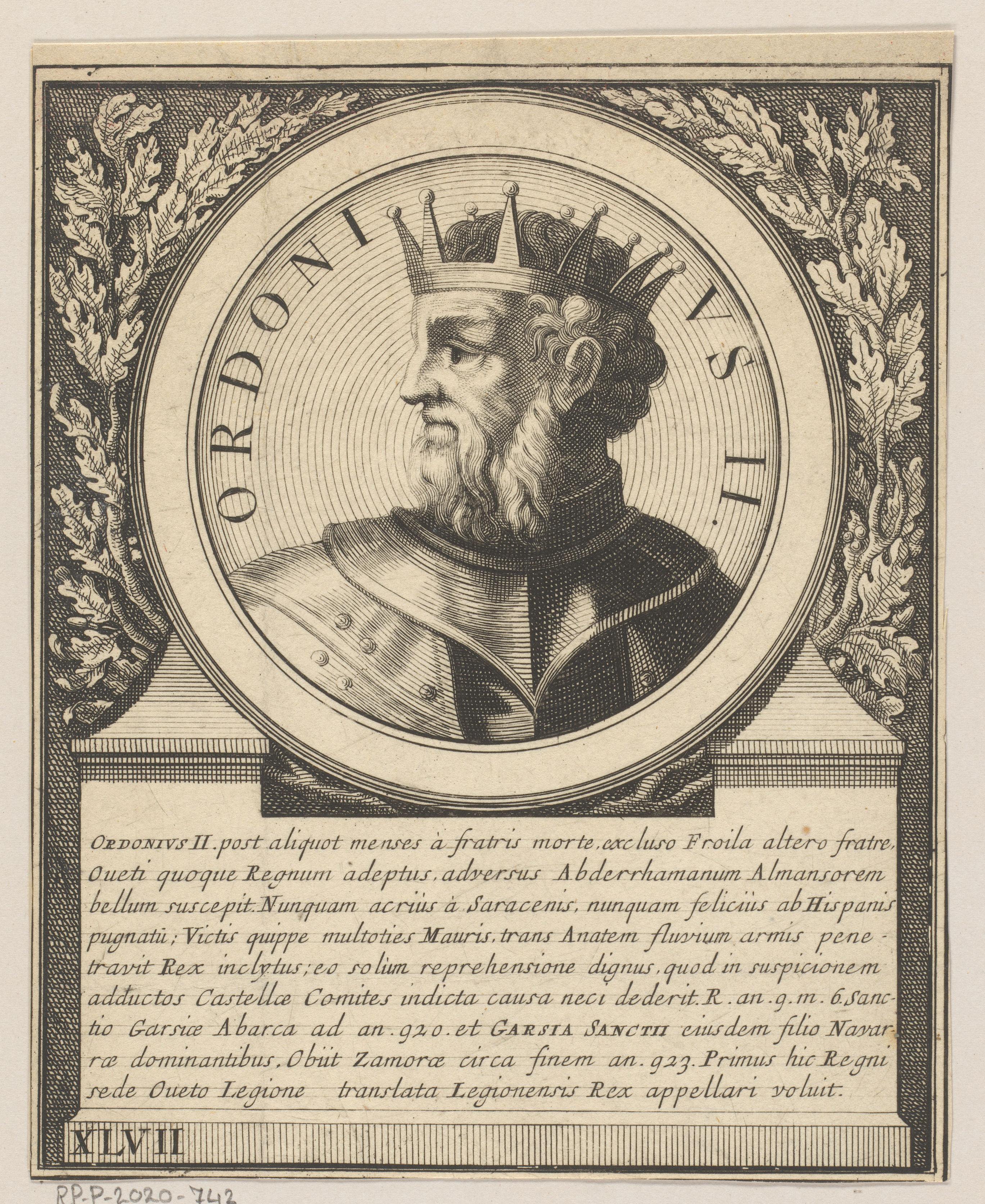 Portret van Ordoño II, koning van León en Galicië