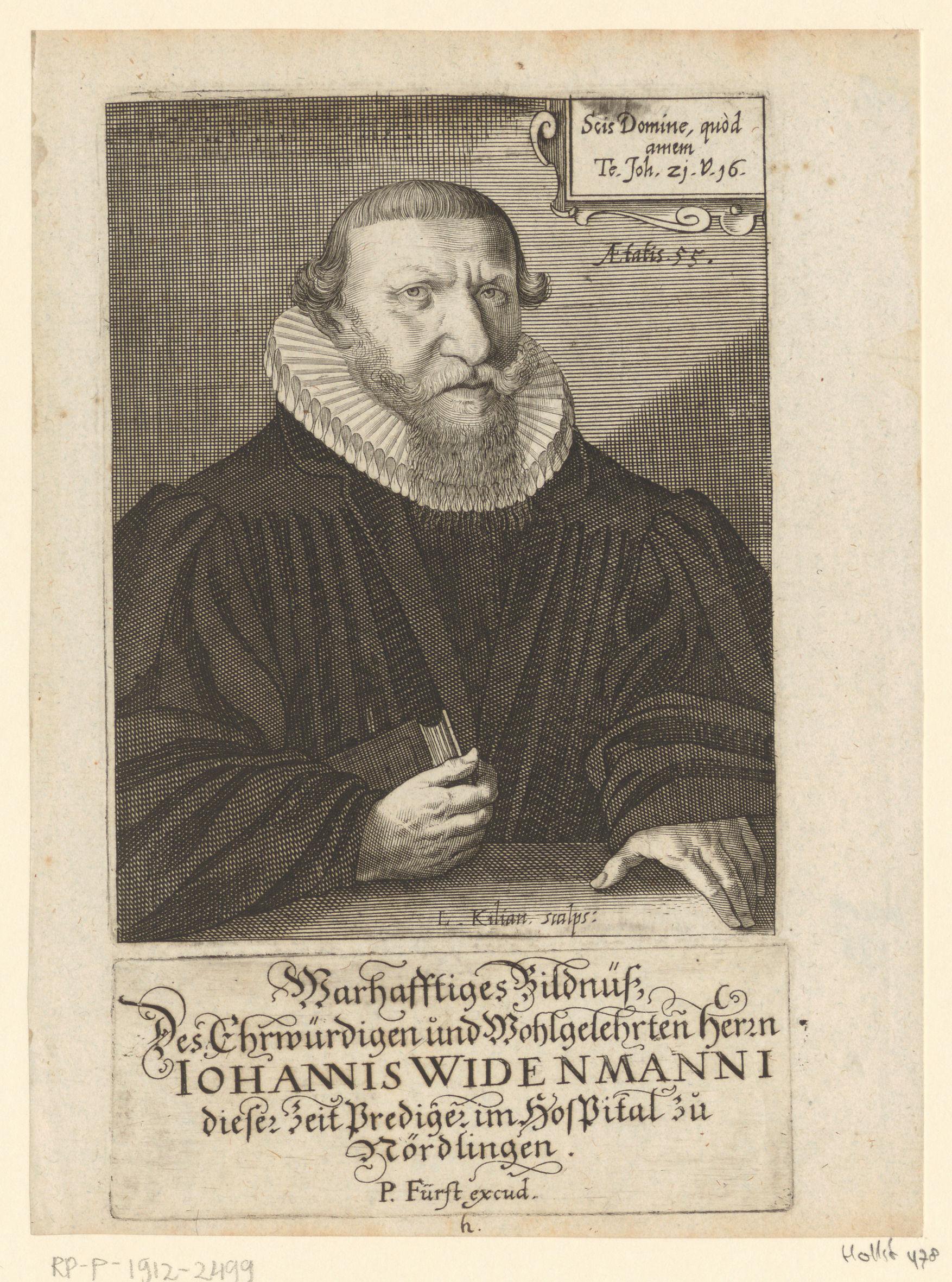 Portret van Johann Widenmann op 55-jarige leeftijd