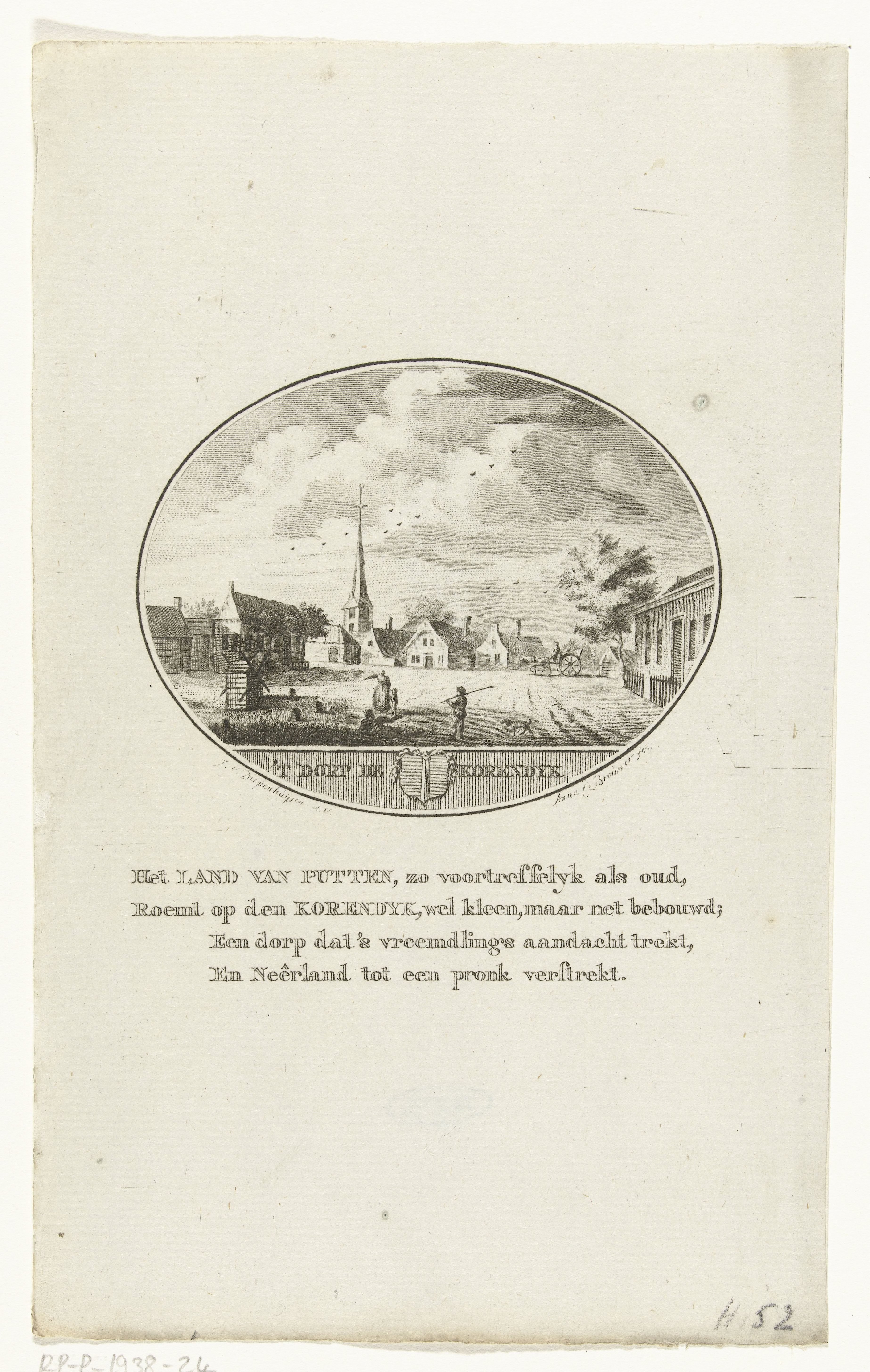 Gezicht op het dorpsplein van Goudswaard