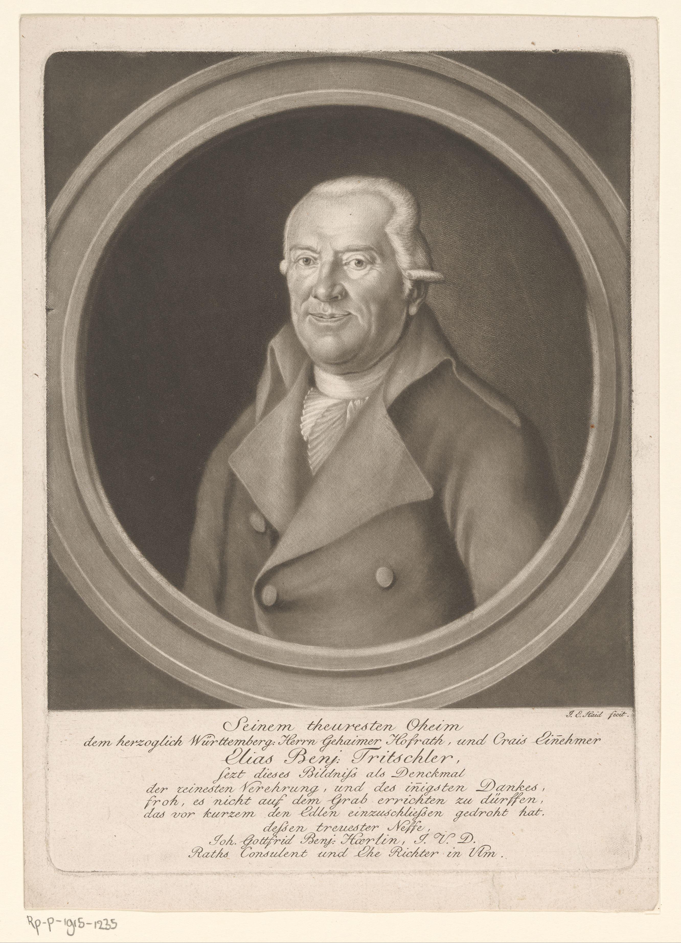Portret van Elias Benjamin Tritschler