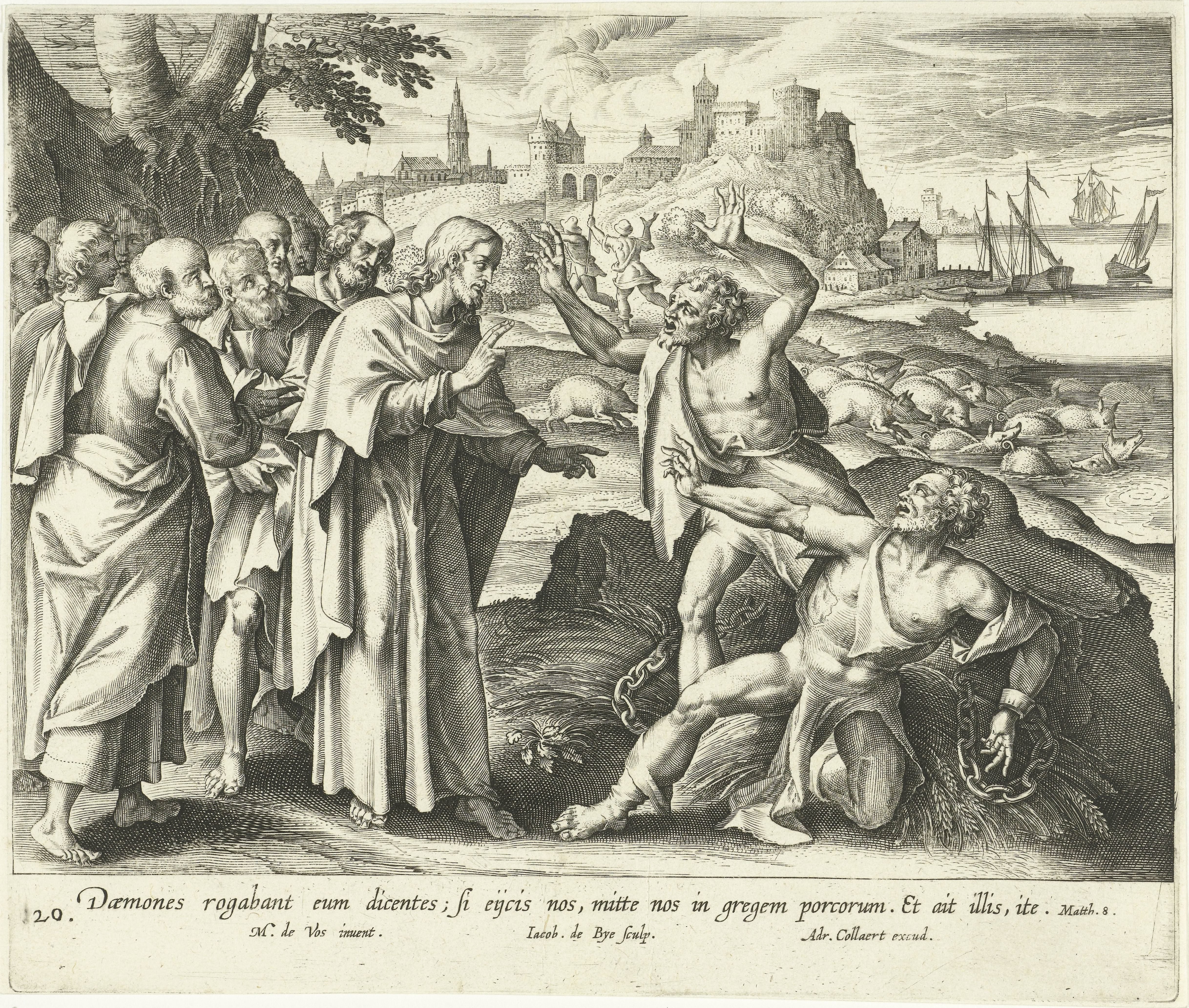 Christus geneest twee bezeten mannen in het gebied van de Gerasenen