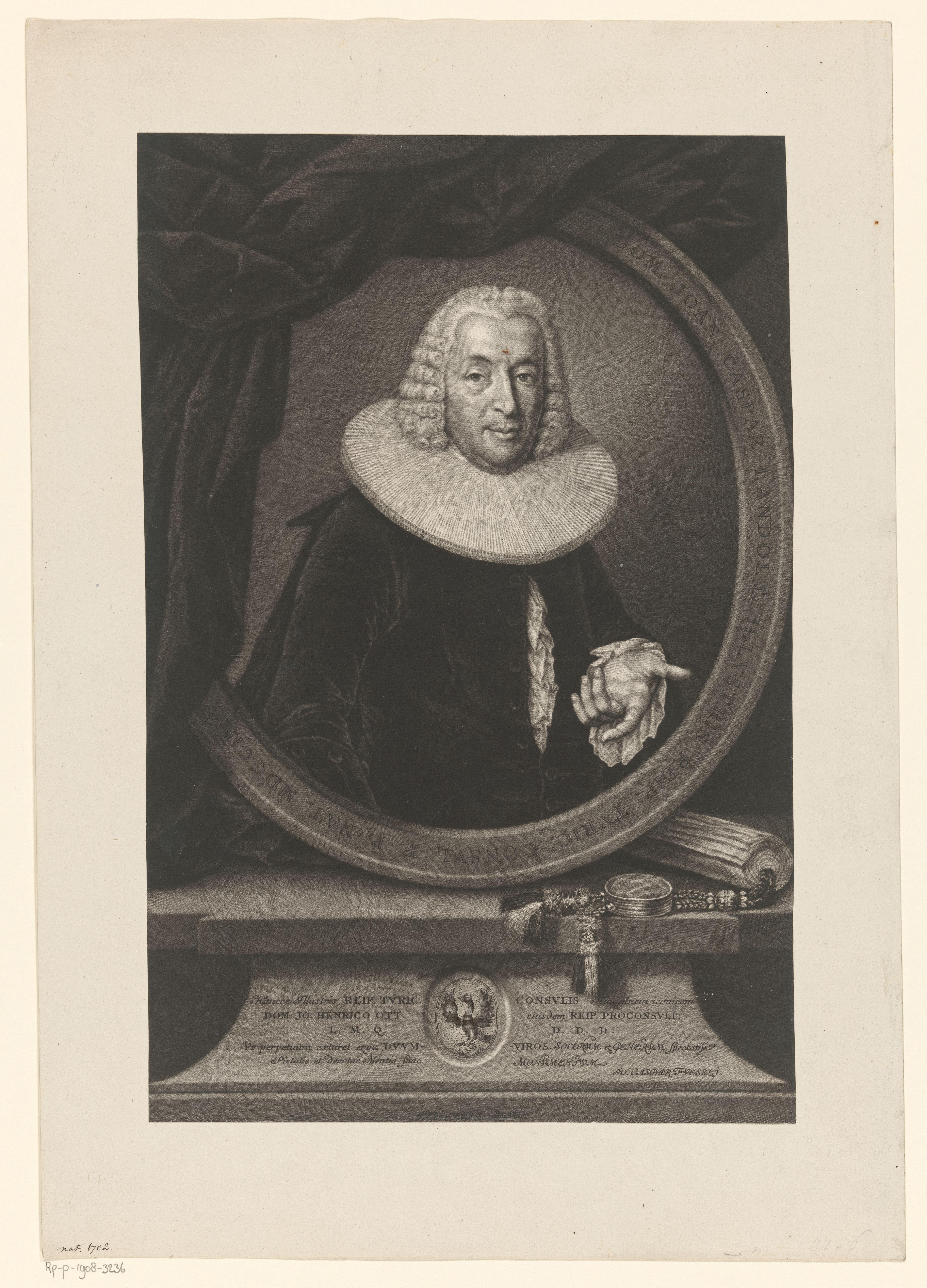 Portret van Hans Caspar Landolt