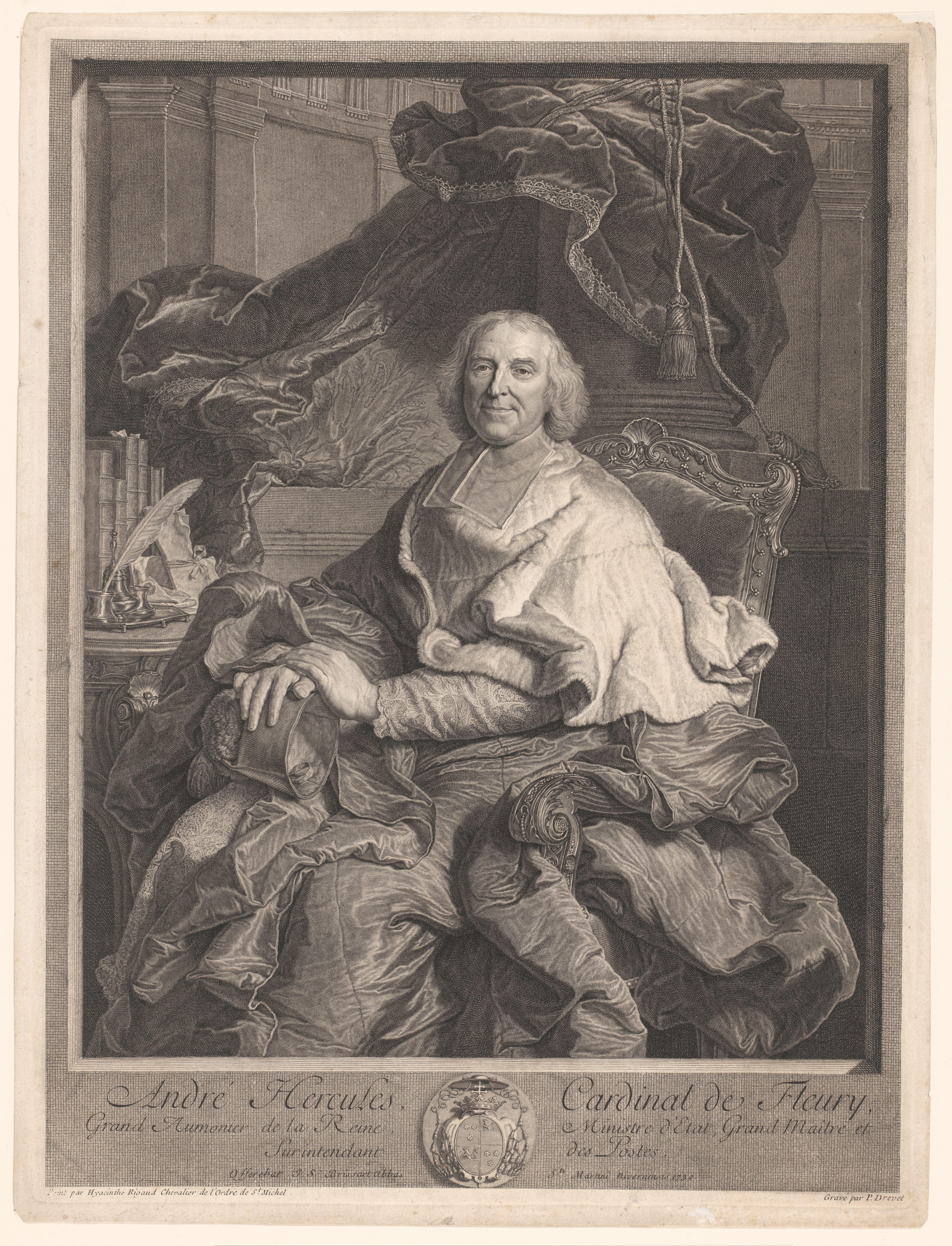 Portret van André-Hercule de Fleury