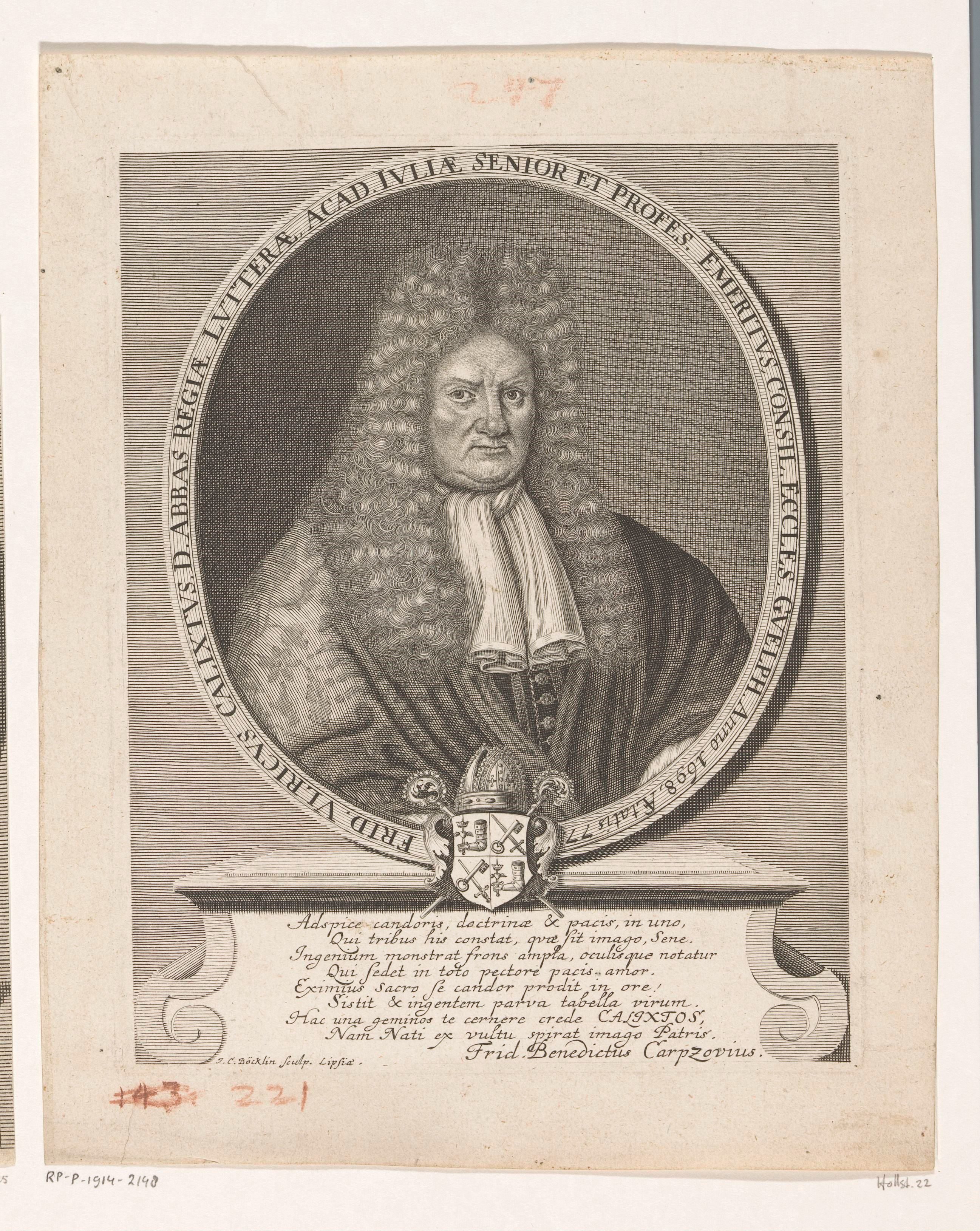 Portret van Friedrich Ulrich Calixt