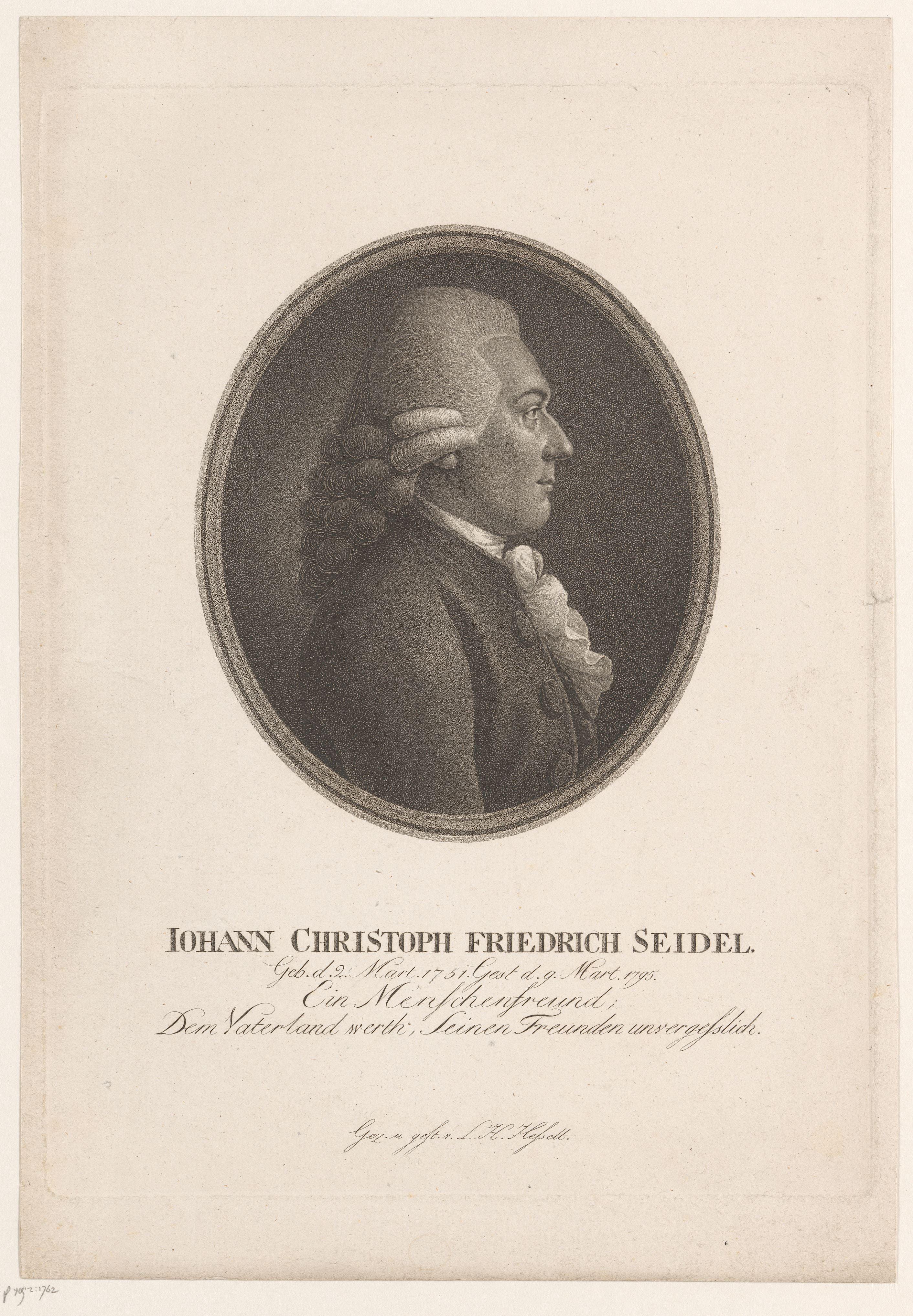 Portret van Johann Christoph Friedrich Seidel