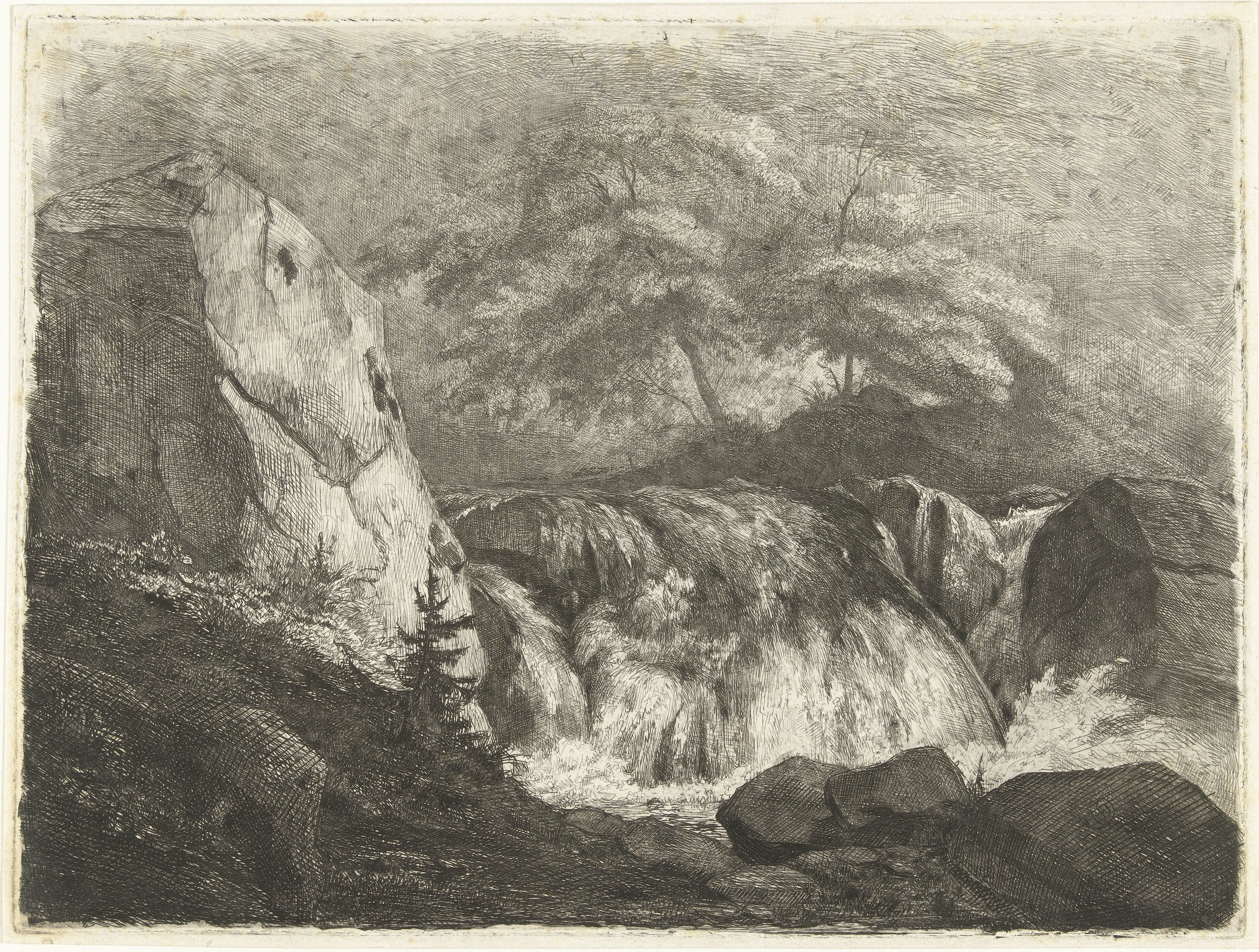 Rotslandschap met waterval