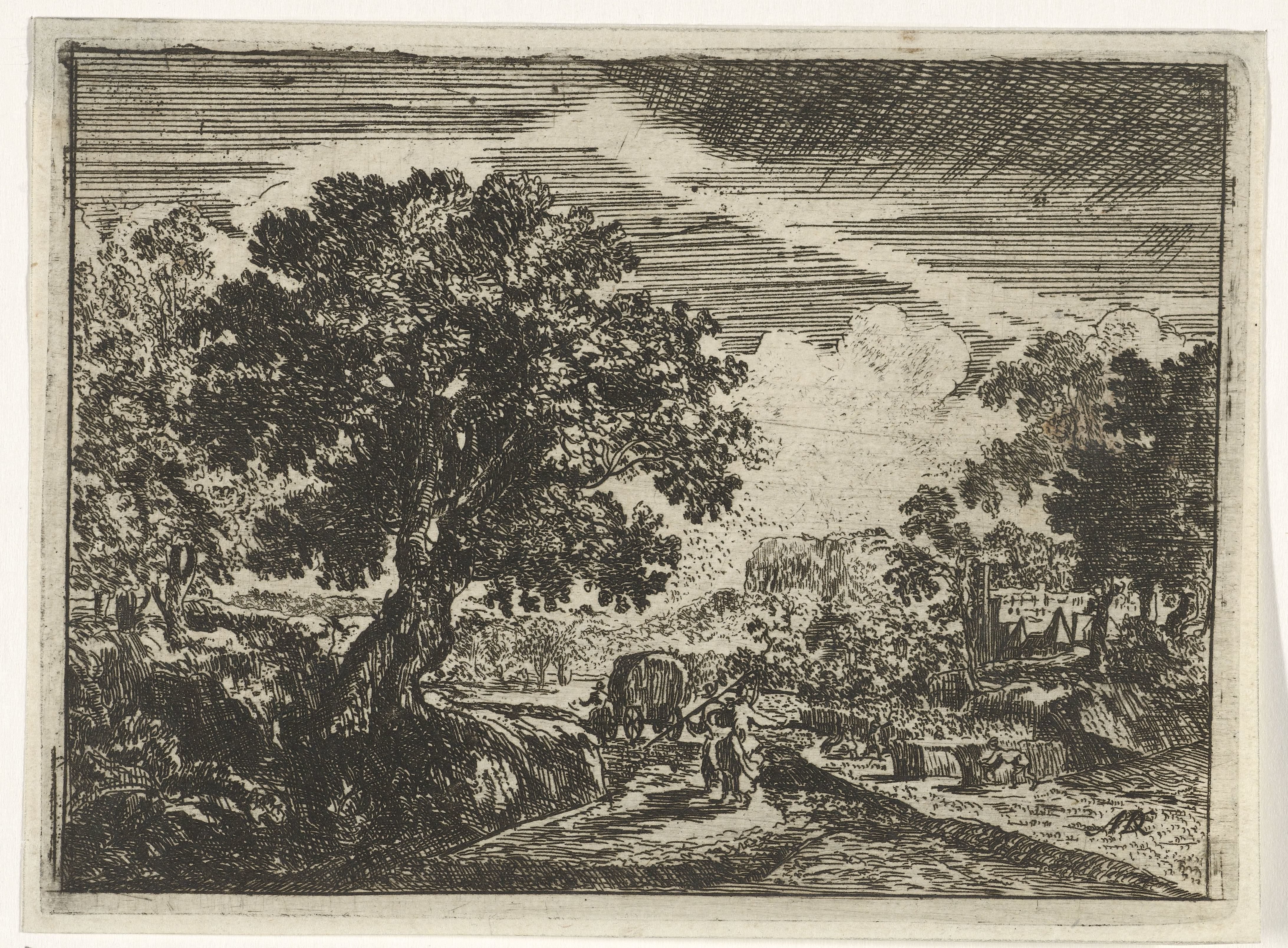 Maaier in een landschap
