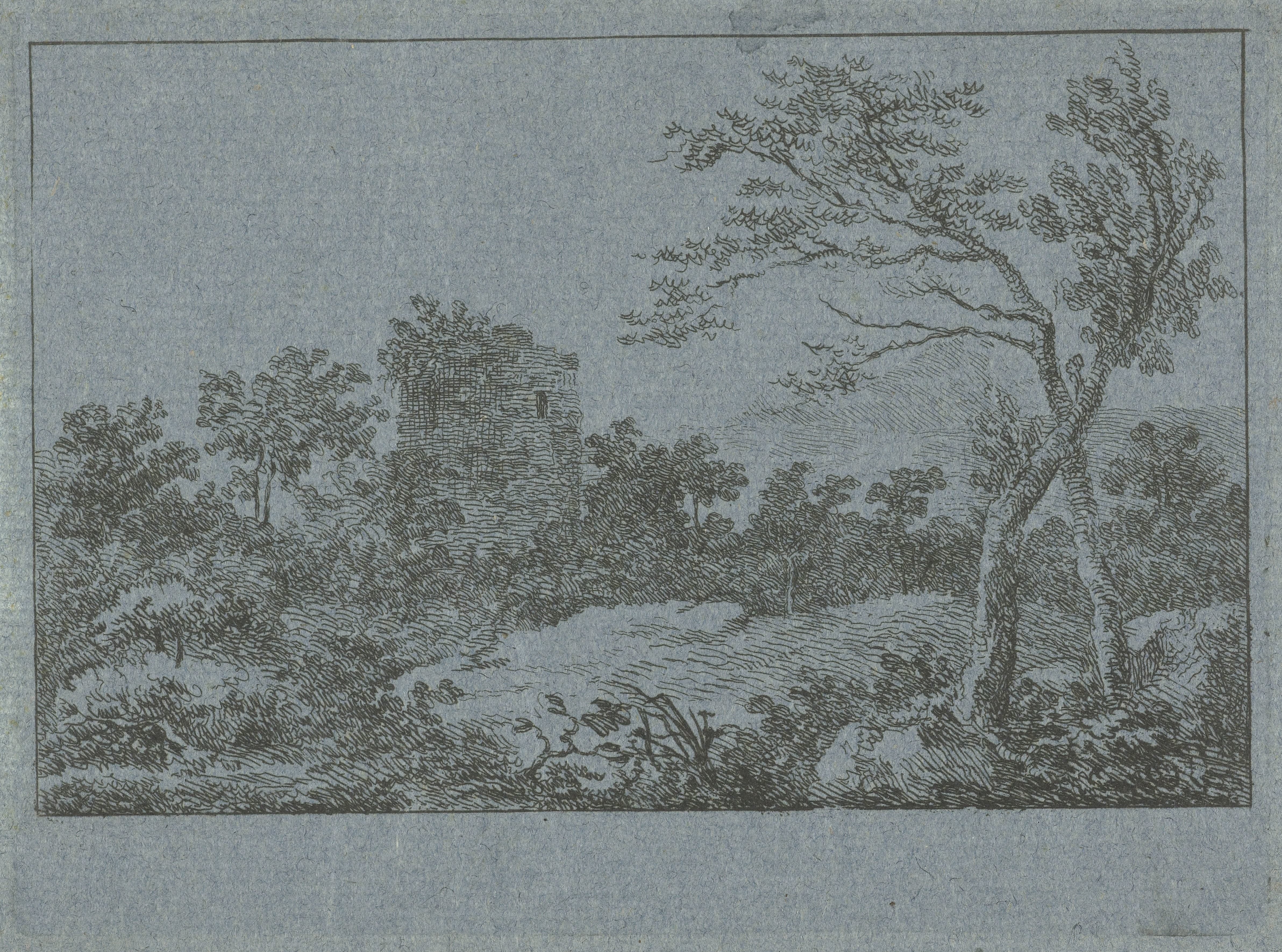 Landschap met ruïne