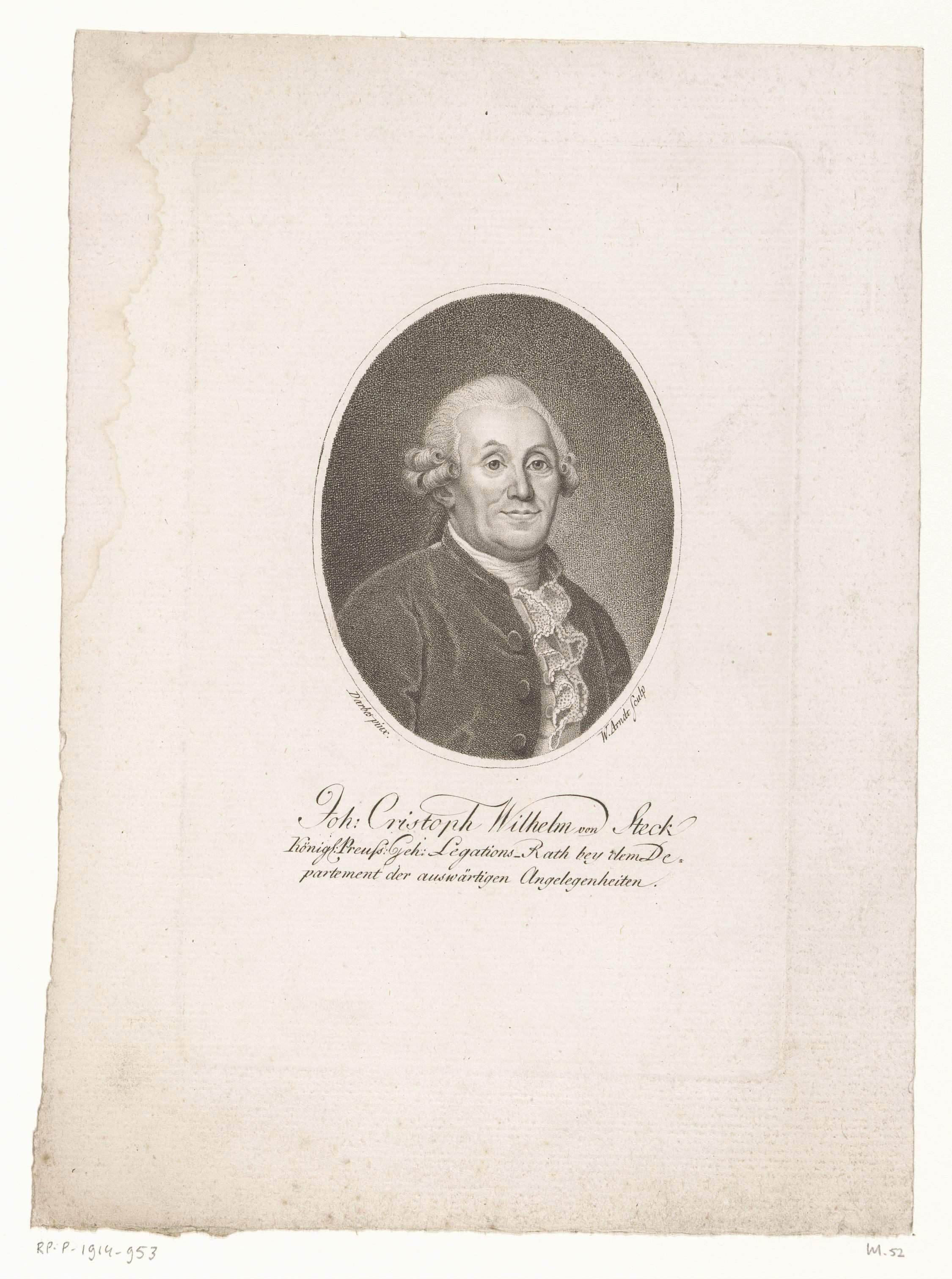 Portret van Johann Christoph Wilhelm von Steck