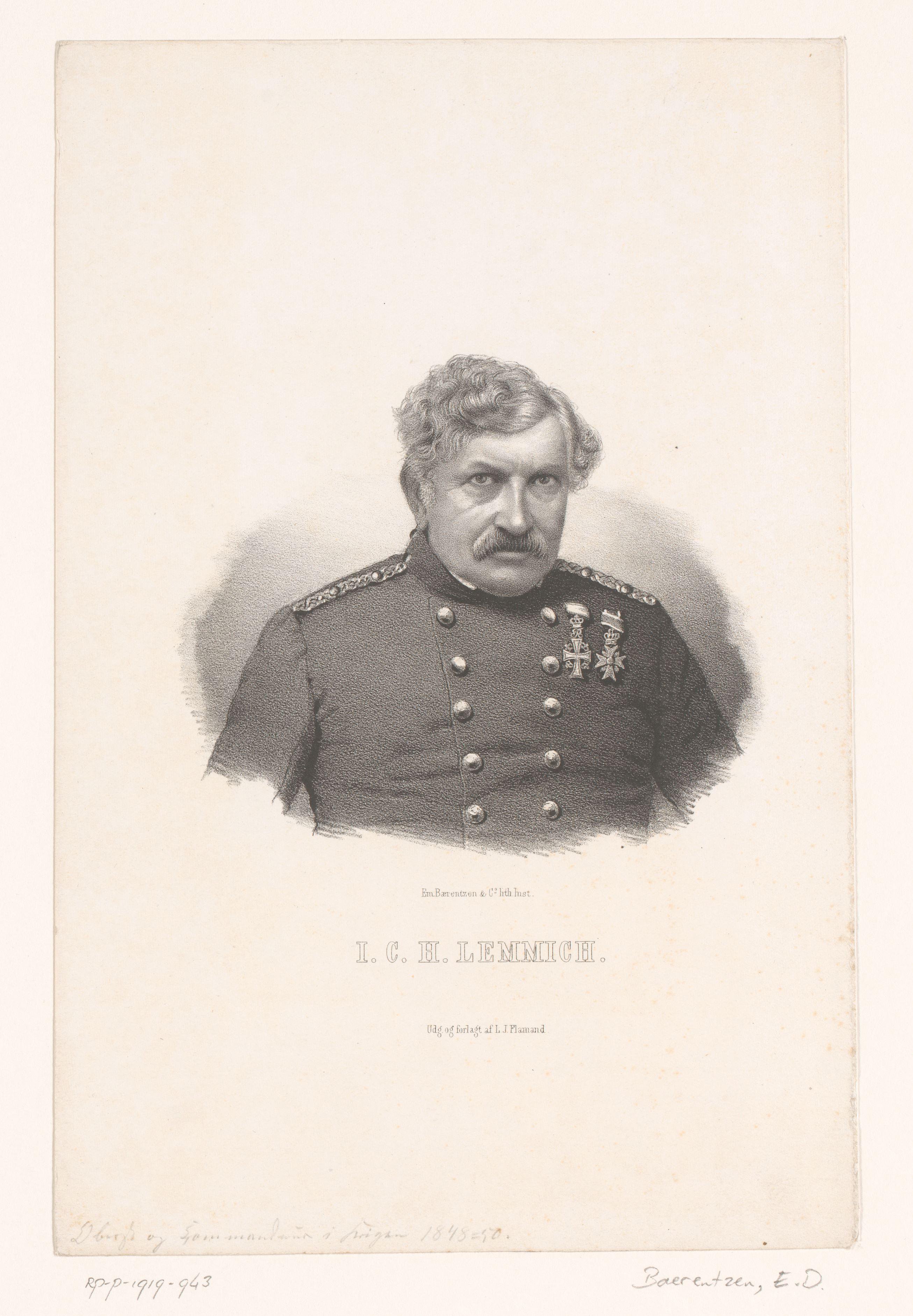 Portret van Jobst Conrad Hirch Lemmich