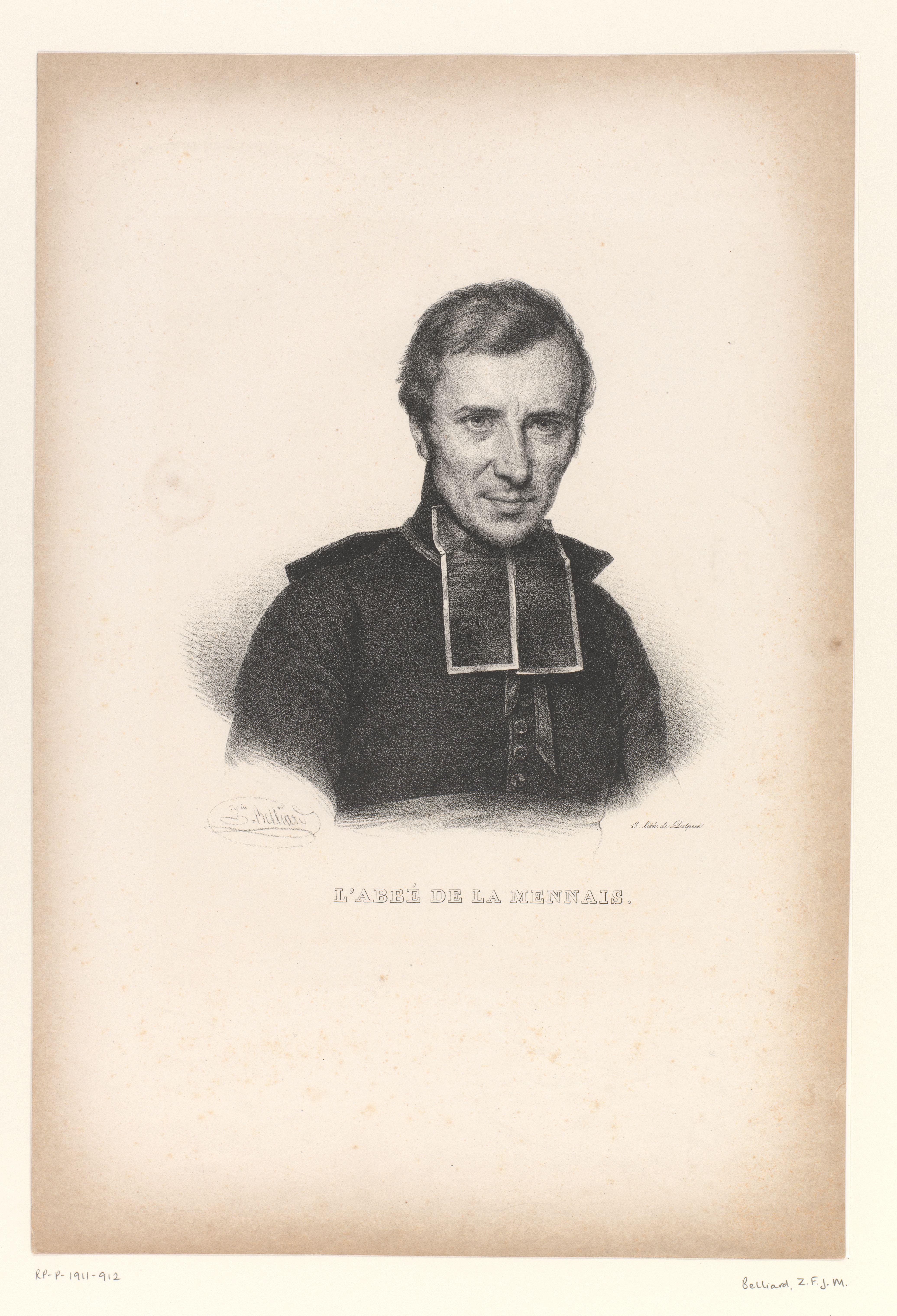 Portret van de priester en filosoof Félicité Robert de Lamennais