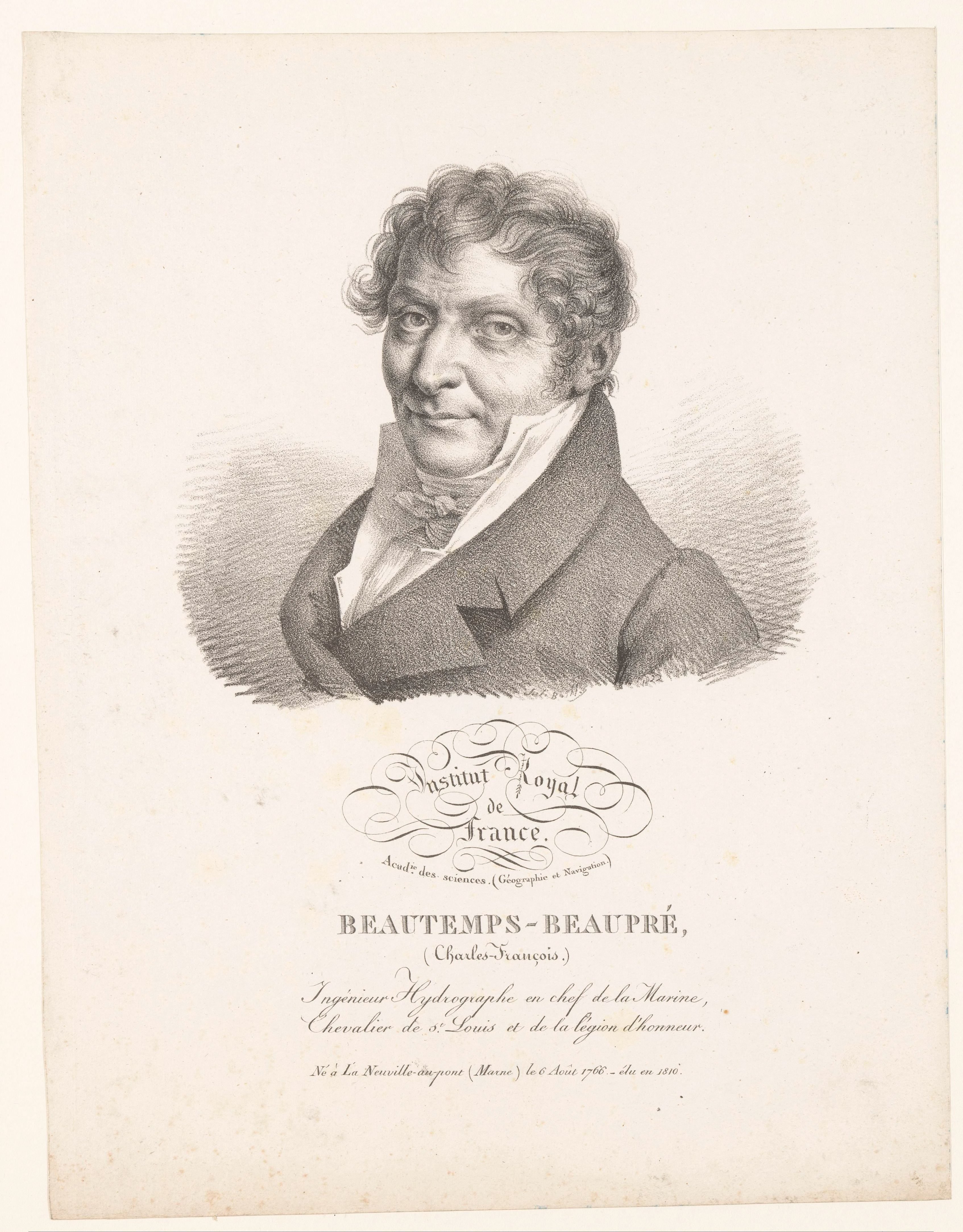 Portret van de ingenieur Charles-François Beautemps-Beaupré