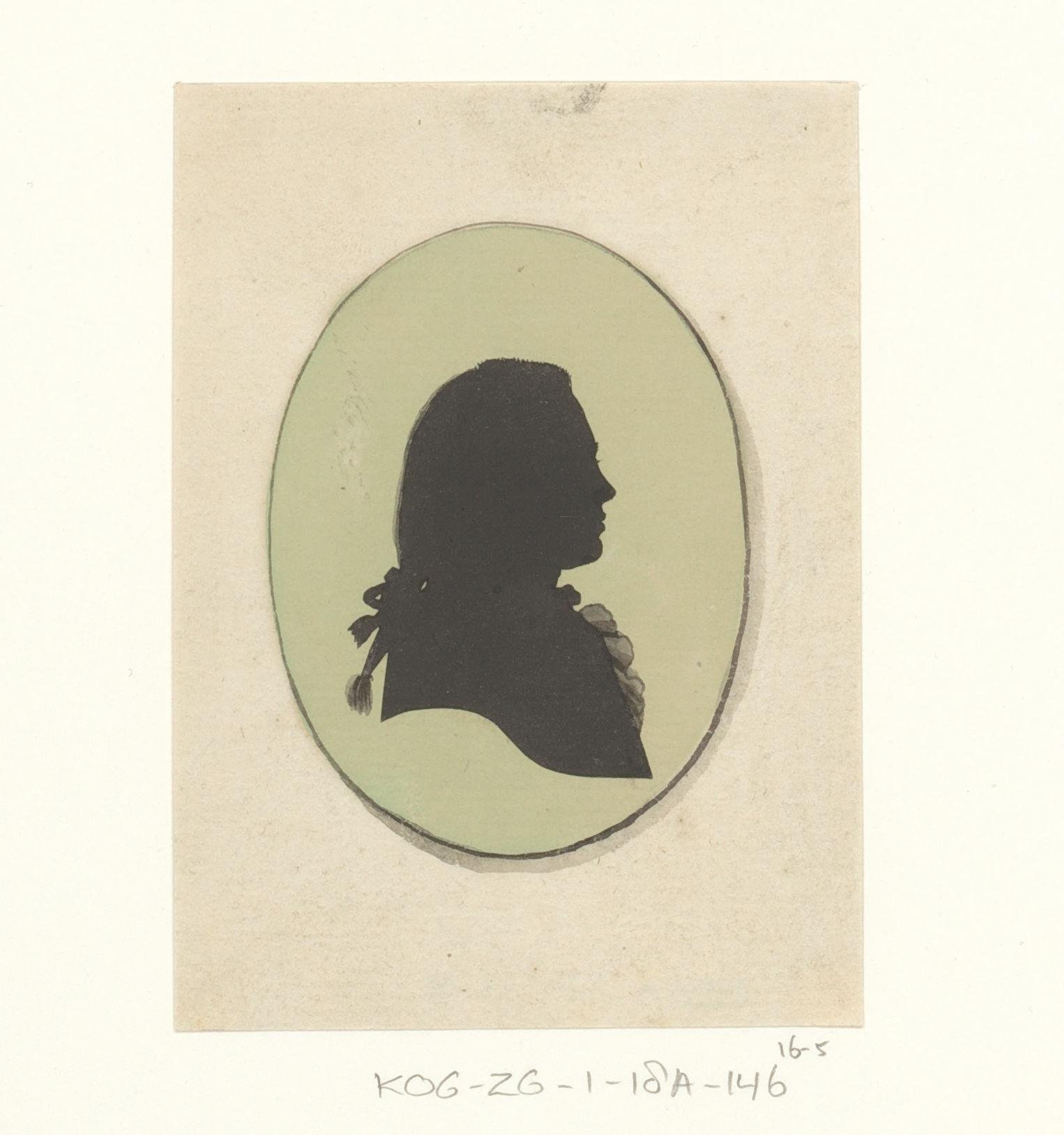 Silhouetportret van een onbekende man