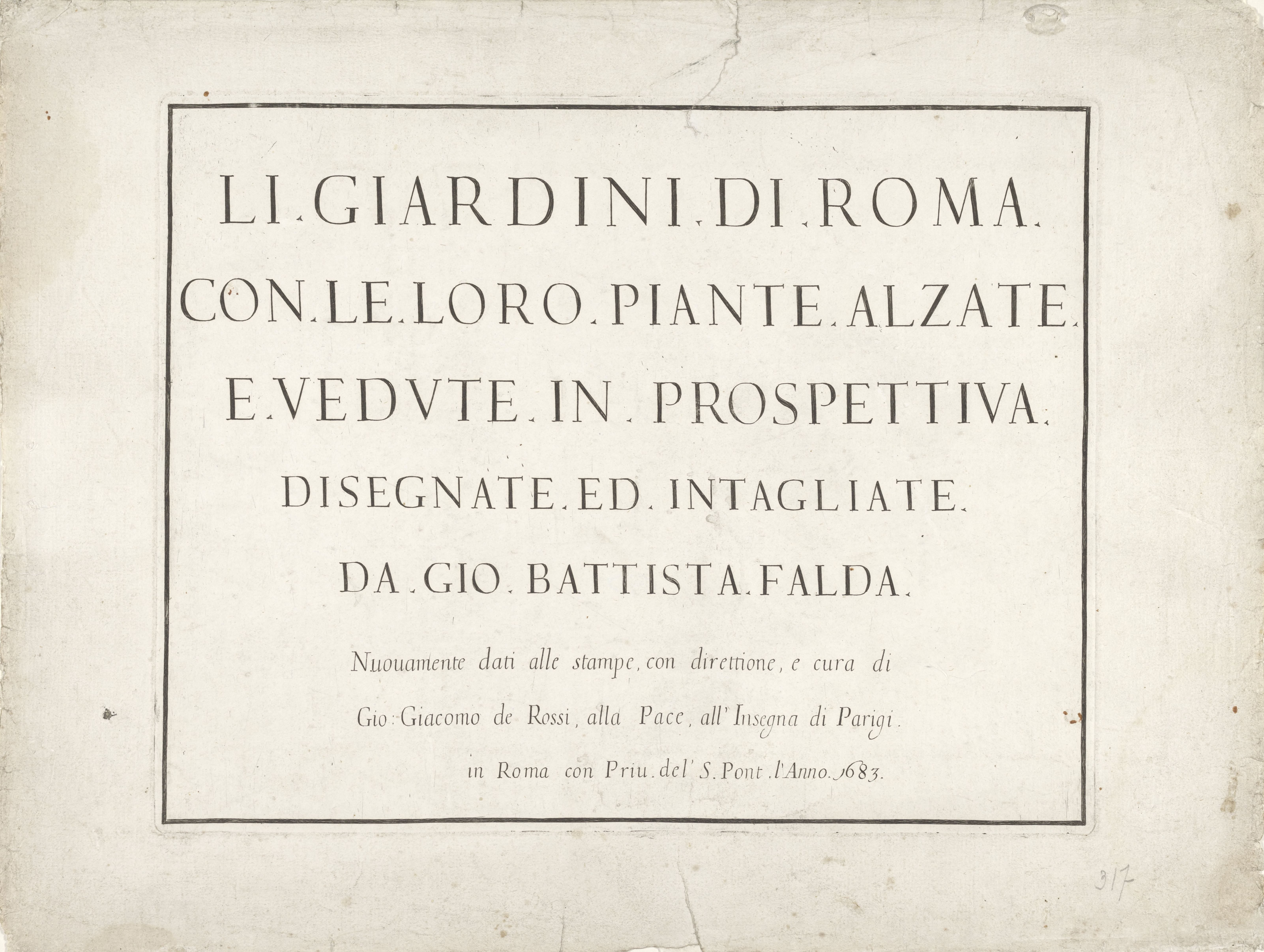 Titelprent met Italiaanse tekst