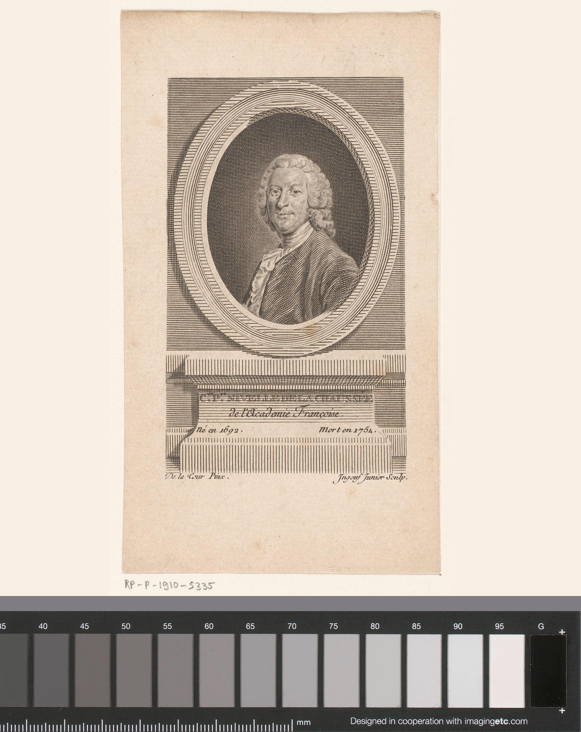Portret van Pierre-Claude Nivelle de La Chaussée