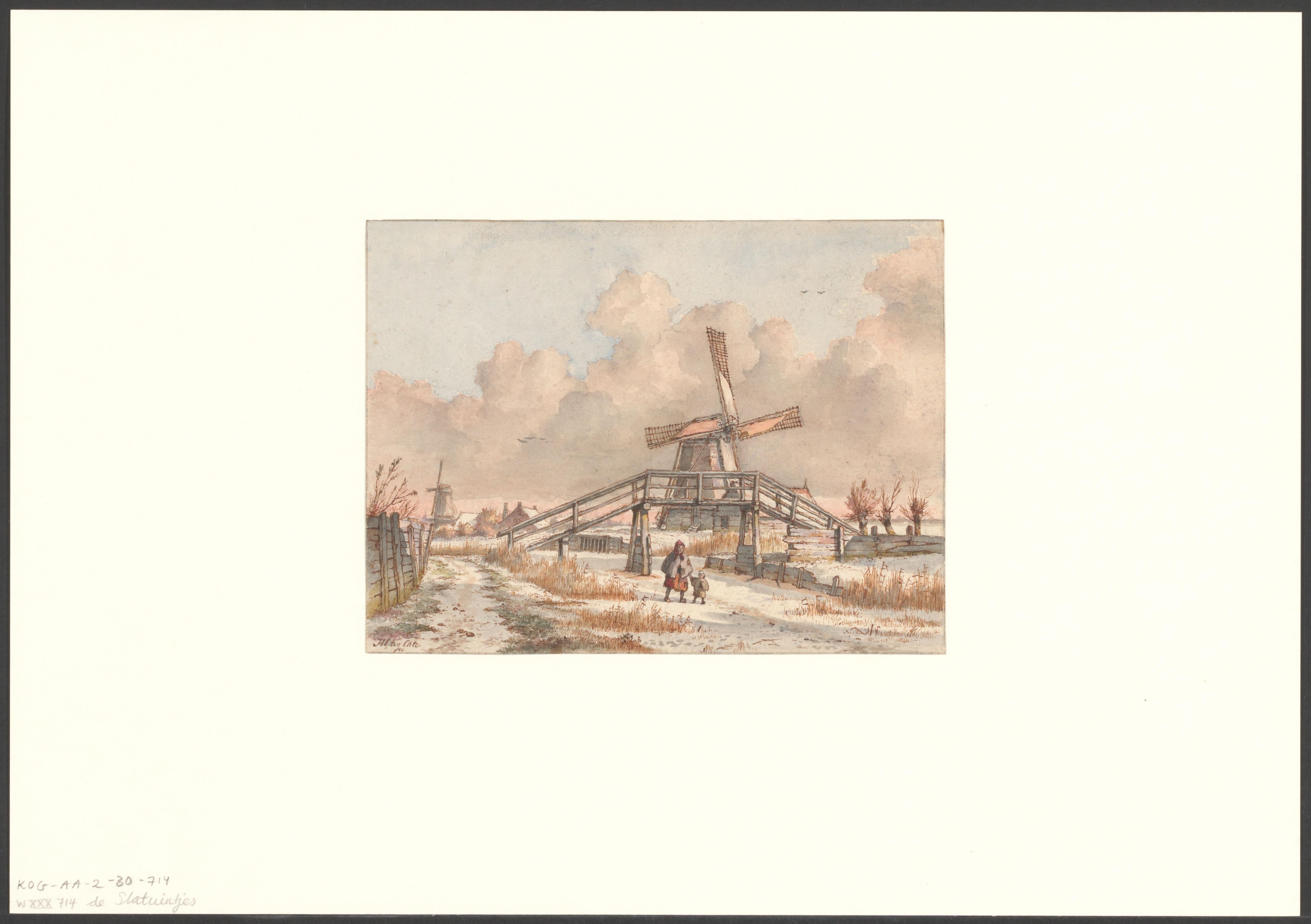 Gezicht op het Slatuinenpad in de winter
