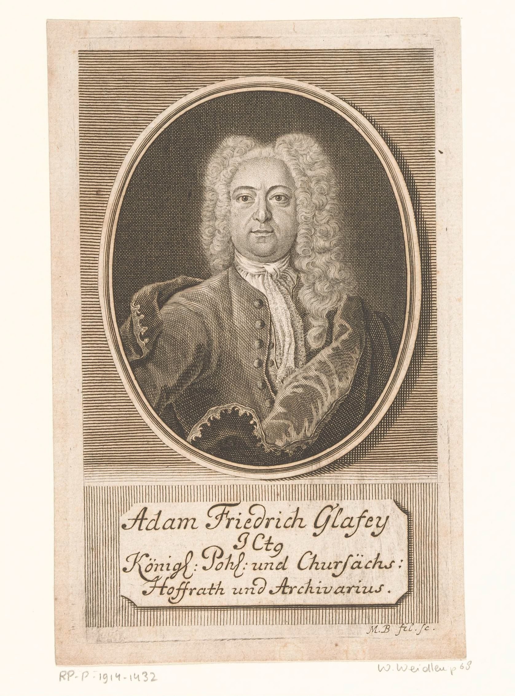 Portret van Adam Friedrich Glafey